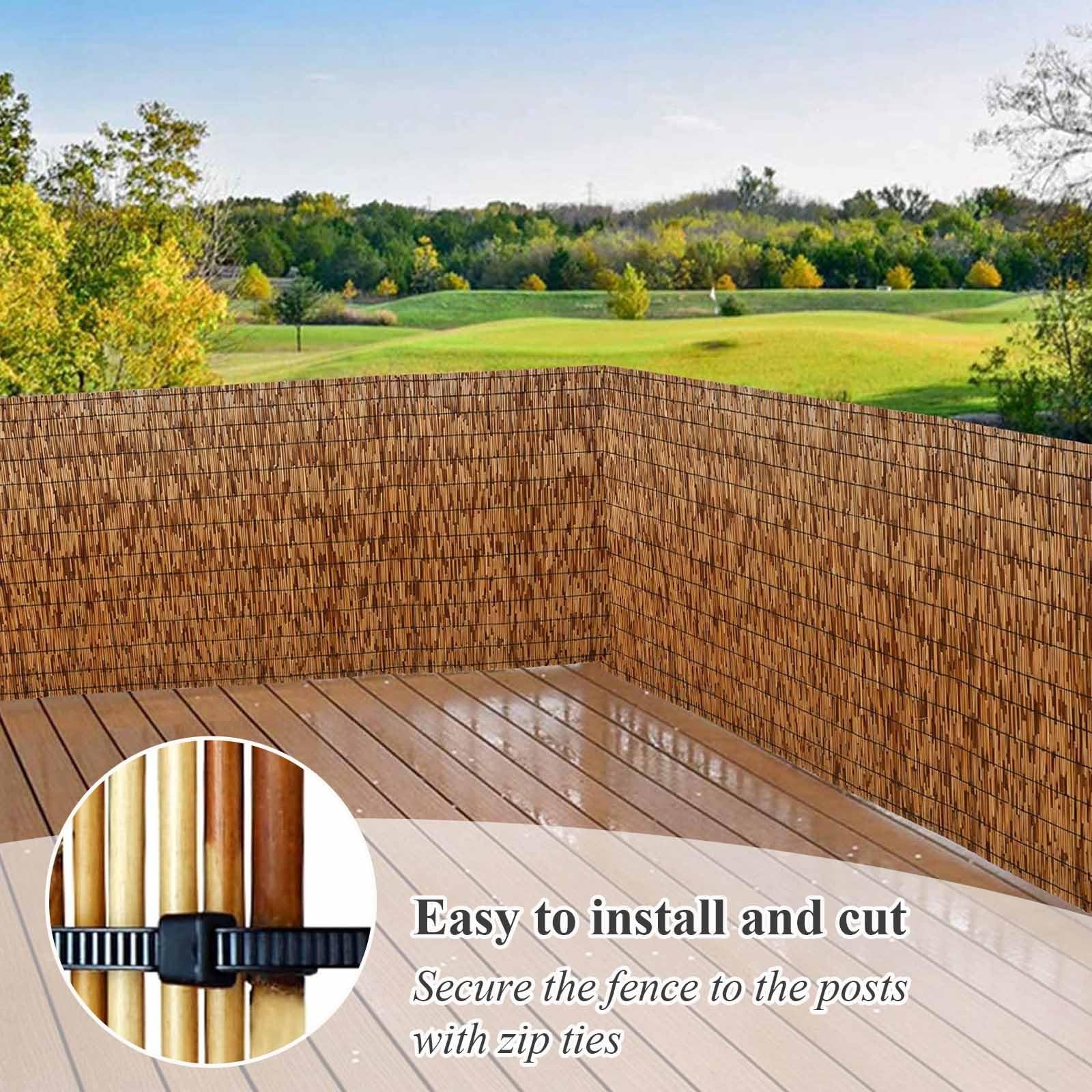 Canne Di Bambu per Esterno Canniccio 50cm 60cm 90cm 100cm 130cm 150cm 160cm Altezza,Recinzione Canne Naturali,Robusti & Impermeabili Pannello Protezione Privacy Facile Installare(Natural,160x500cm)