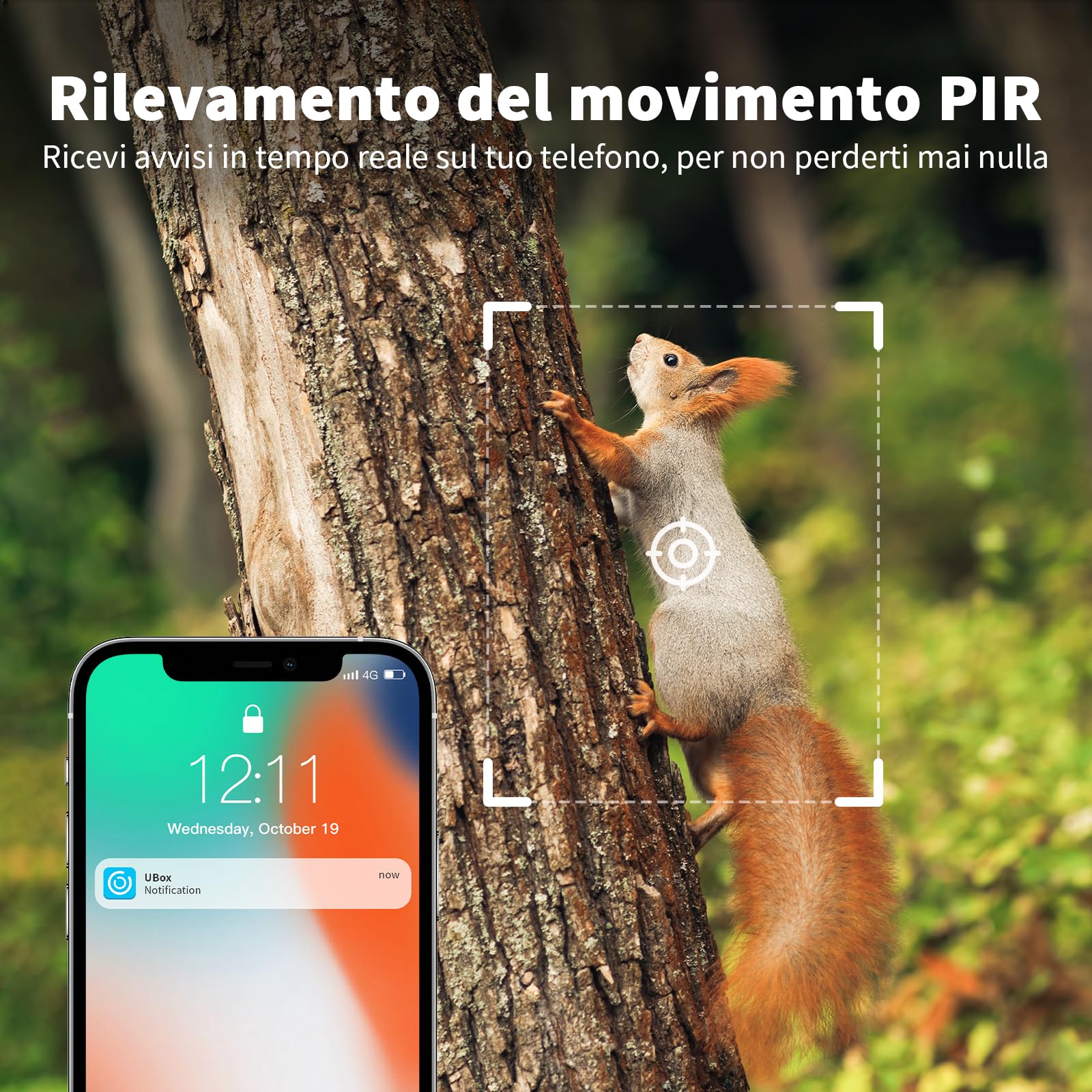 Fotocamera da Caccia 4G con SIM, 2K Telecamera Esterna con Pannello Solare e APP, 360° PTZ Fototrappola Infrarossi Invisibili, Visione Notturna a Colori, Audio a 2 Vie, Rilevamento Animali, IP66