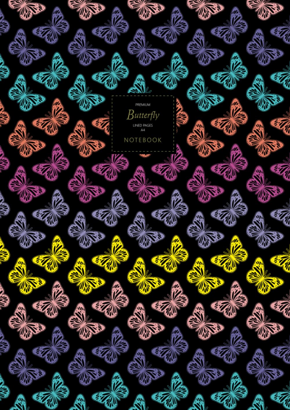 Butterfly Notebook, Lined Pages, A4