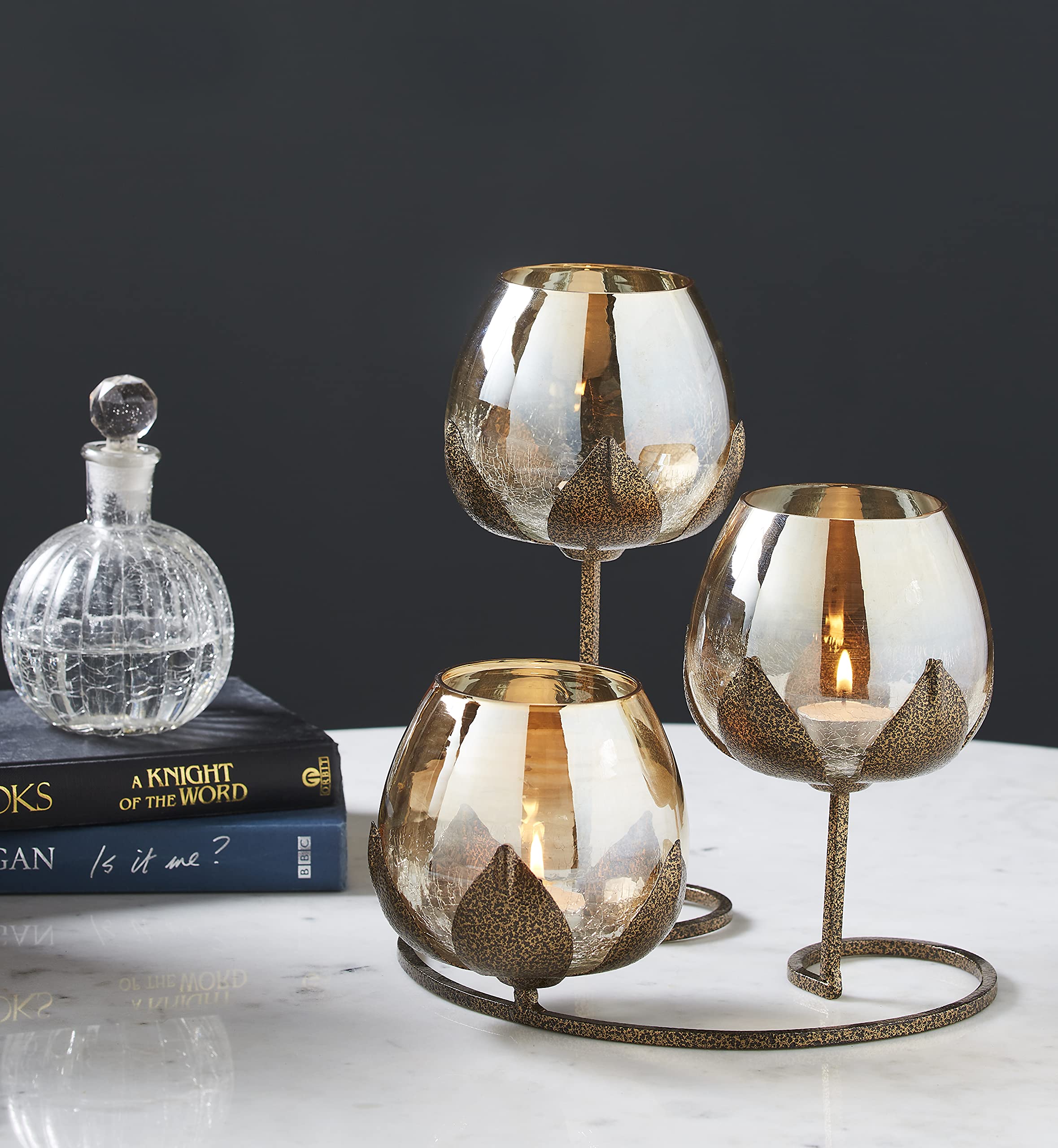 Tuxédo 3pc Gold Glass Candle Holders - 3- Candlesticks Holders Gold Glass Candle for Home Decoration Dinning Table Decoration Candle Wedding Holiday Décor (B098MMGTZQ) Amazon Price History, Amazon Price Tracker