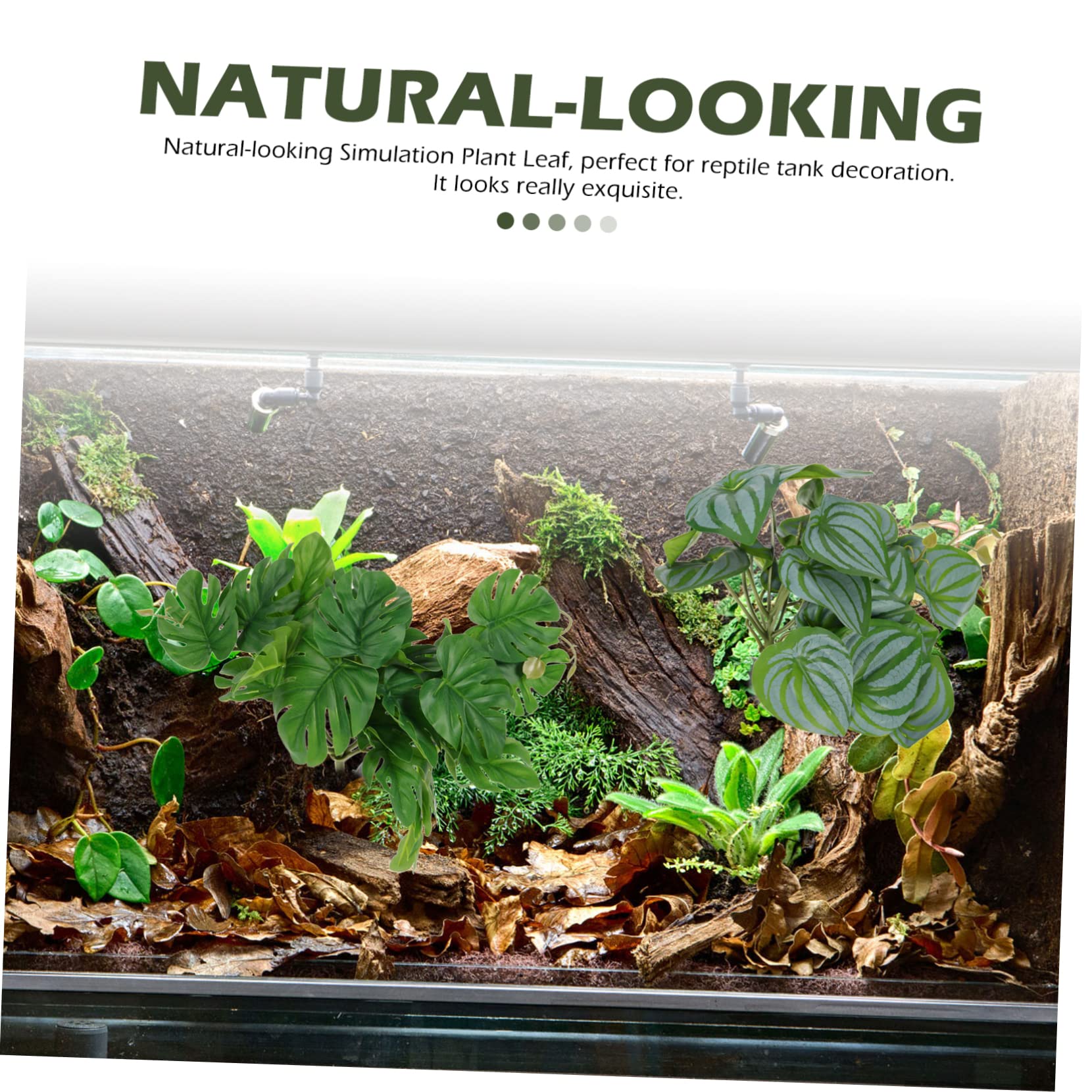BESPORTBLE 10piezas Plantas Artificiales Decorativas para Terrario y Acuario Simuladas para Reptiles Fácil Instalación Ventosas Decoración De Hábitat para Tortugas y Peces