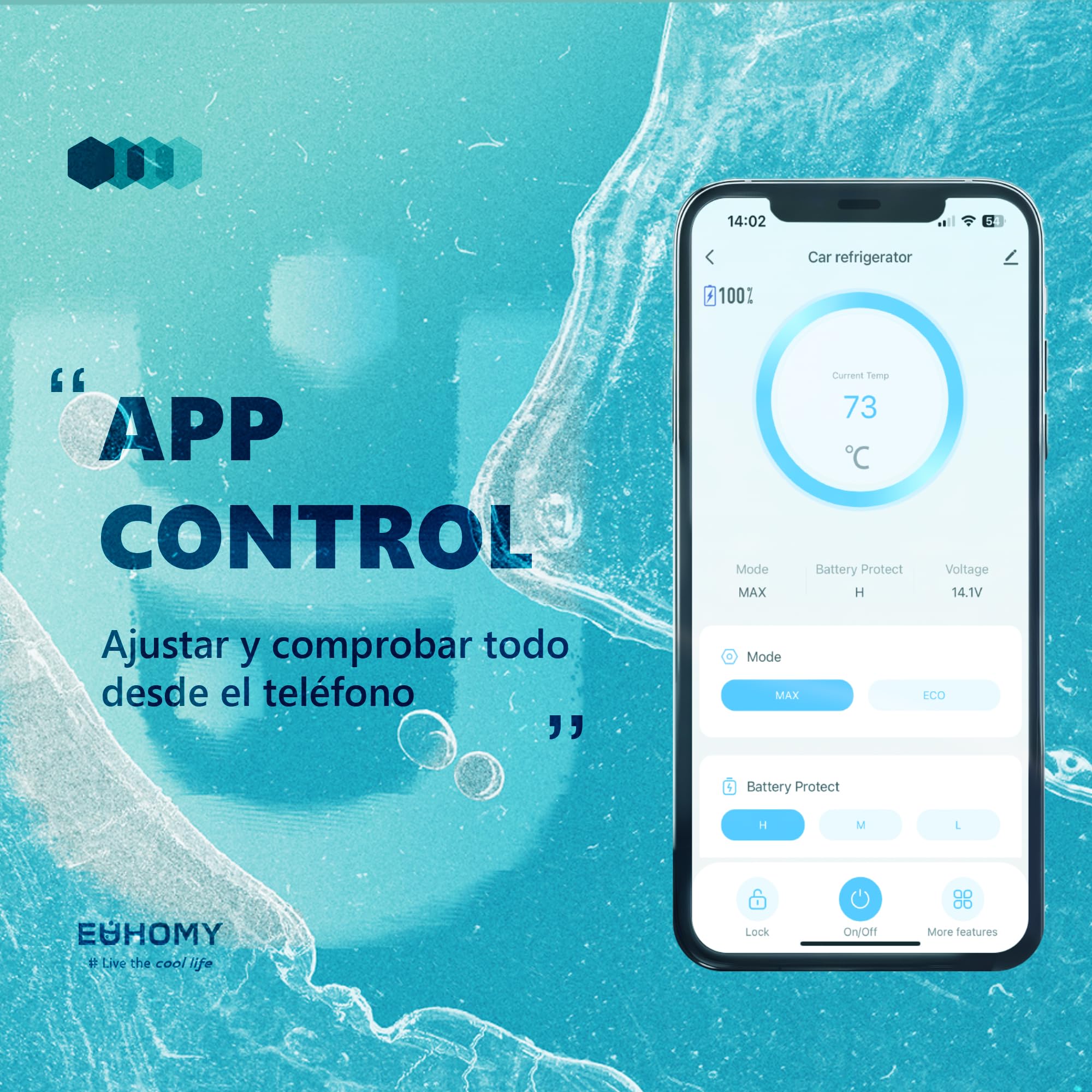 EUHOMY Compresor Nevera 18L Nevera Coche -20℃ ~ 20℃ Nevera Portátil 12/24V DC 100-240V AC Congelador Portátil con Control App WiFi para Camping, Viajes, Barco