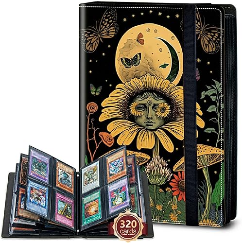 Miniatura 1 de Rossy Carpeta de tarjetas para tarjetas intercambiables, 4 bolsillos para 320 tarjetas deportivas, carpeta de colección de tarjetas con 20 páginas,