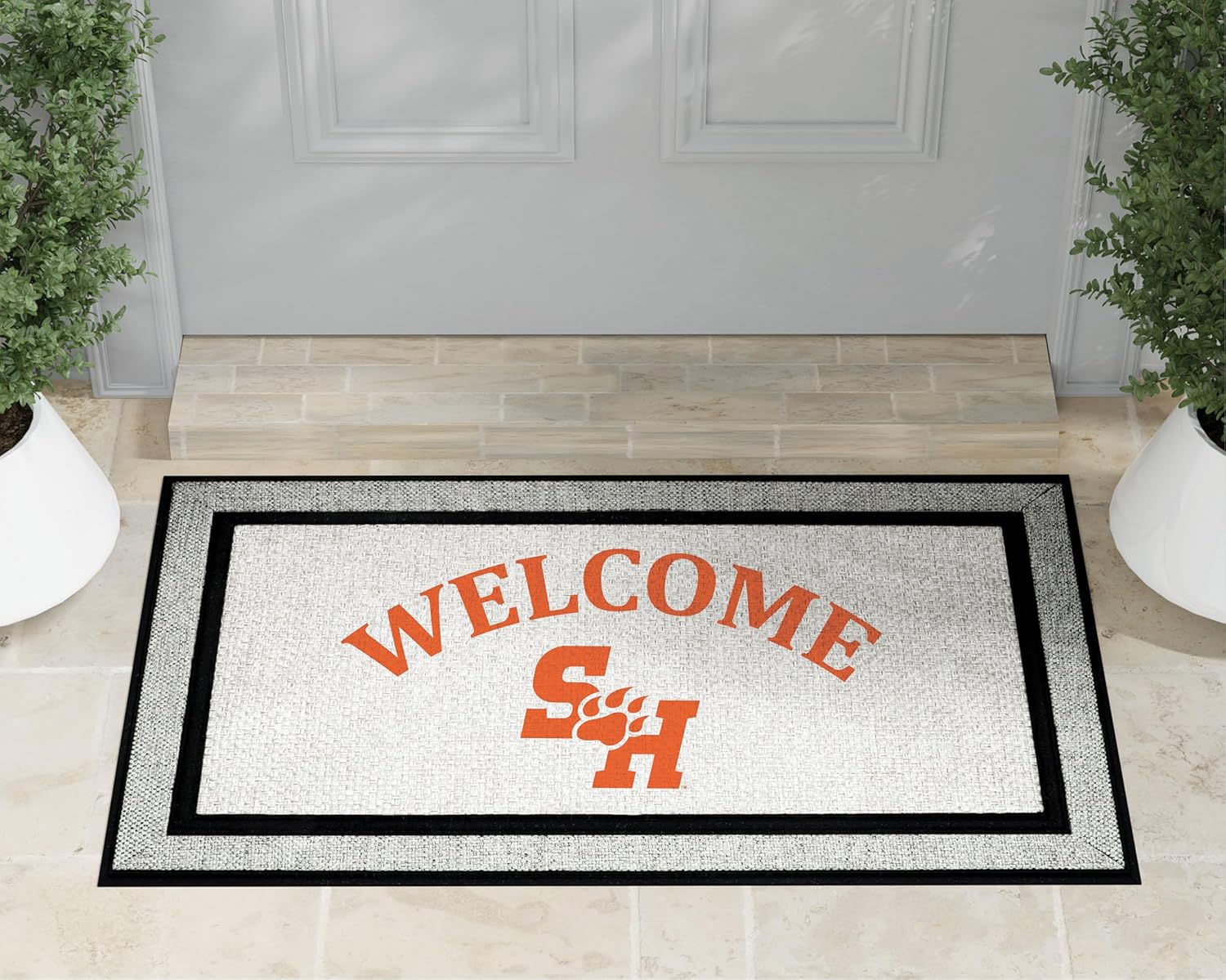 KH Sports Fan 18x30 Gray Sam Houston State Bearkats Welcome Doormat NCAA Rug