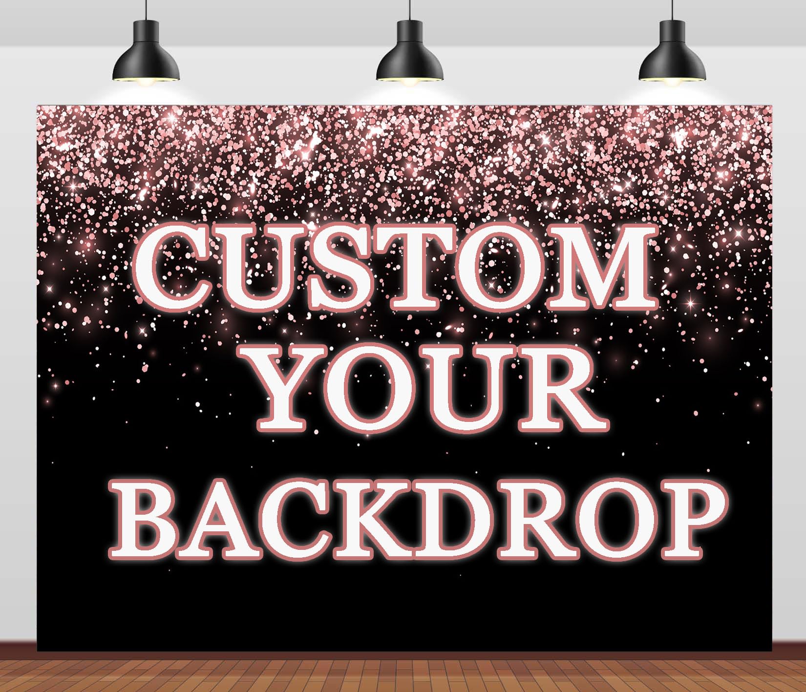 Loccor Custom Backdrop 7x5ft Personalized Background with Picture Text Logo Customize Photo Backdrop for Birthday Graduation Wedding Party Photobooth