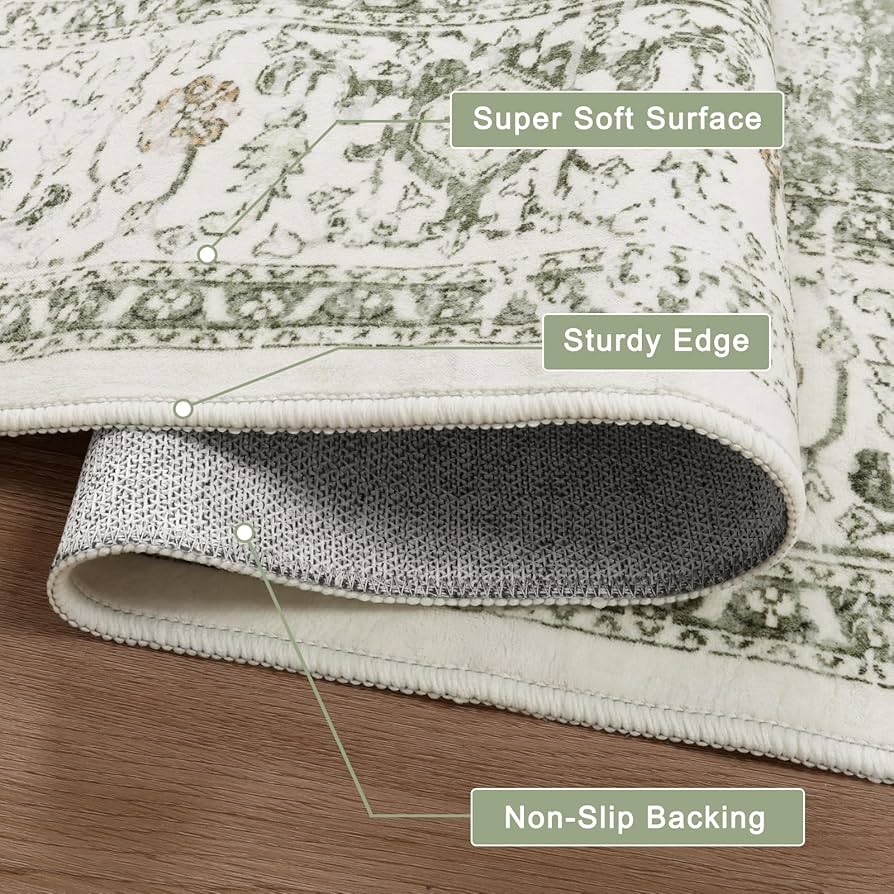 Amazon.com: LIVEBOX Sage Green Runner Rug Non-Slip 2.5x8