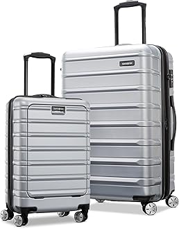 Omni 2 Pro Hardside Expandable Luggage with Spinner Wheels, PRO 2PC SET (CO/M), Arctic Silver