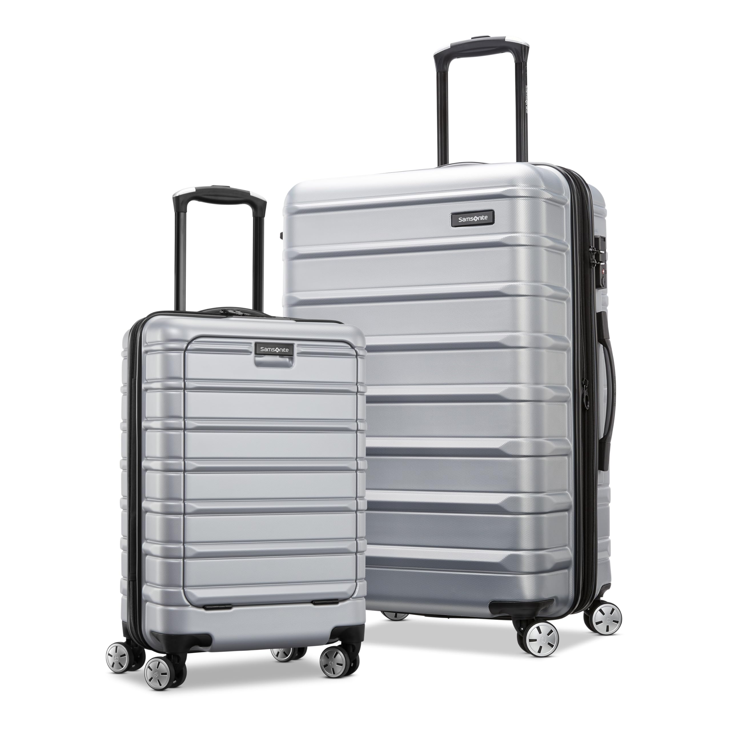 SamsoniteOmni 2 Pro Hardside Expandable Luggage with Spinner Wheels, PRO 2PC SET (CO/M), Arctic Silver