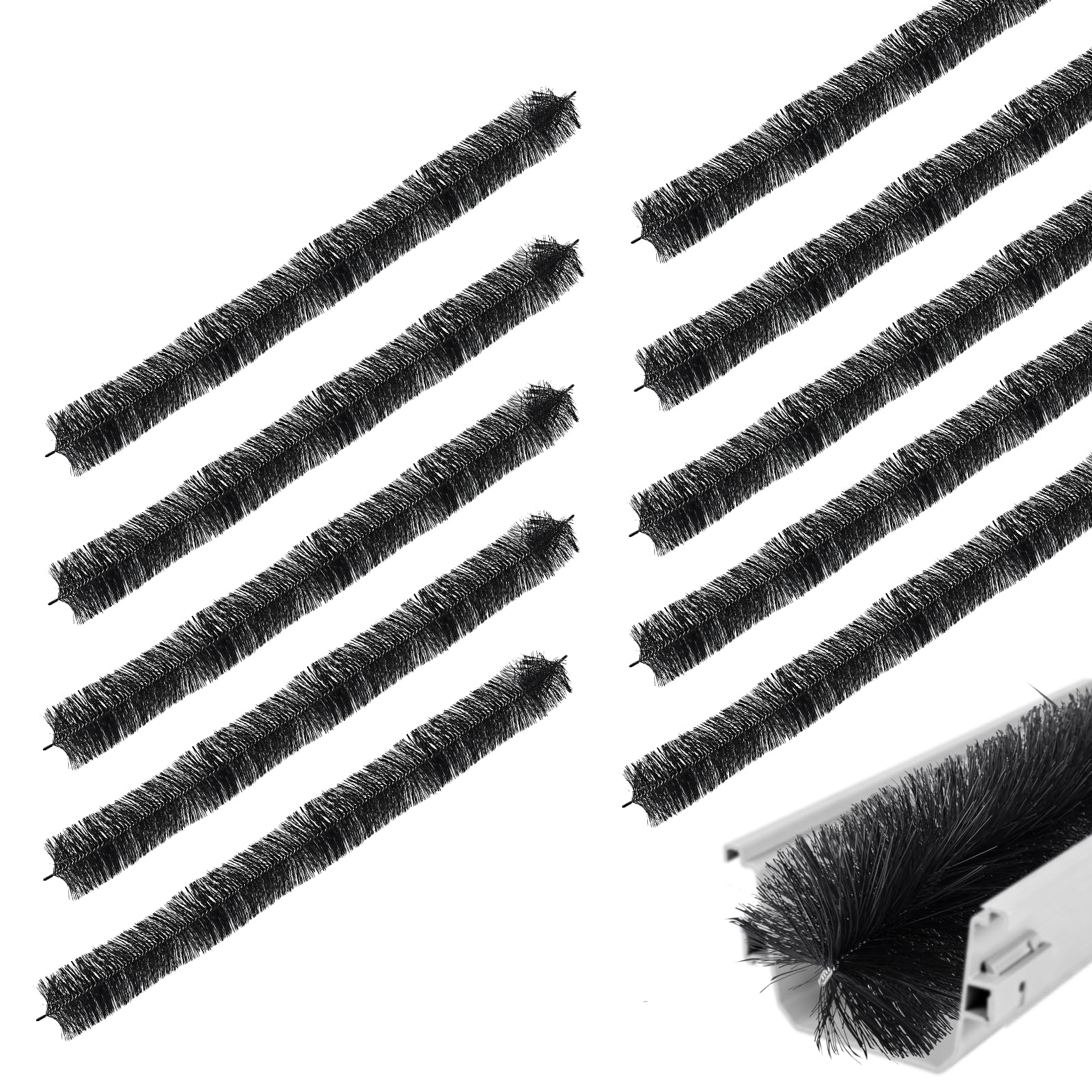 Viugreum Limpiador de Canalones, Cepillo para Limpiar Aleros 10PCS, 1m Limpiadores de Residuos, Limpiadores de Hojas, Herramientas Cepillos para Canalones(15cm*1m), Indicado para la Limpieza Canalone