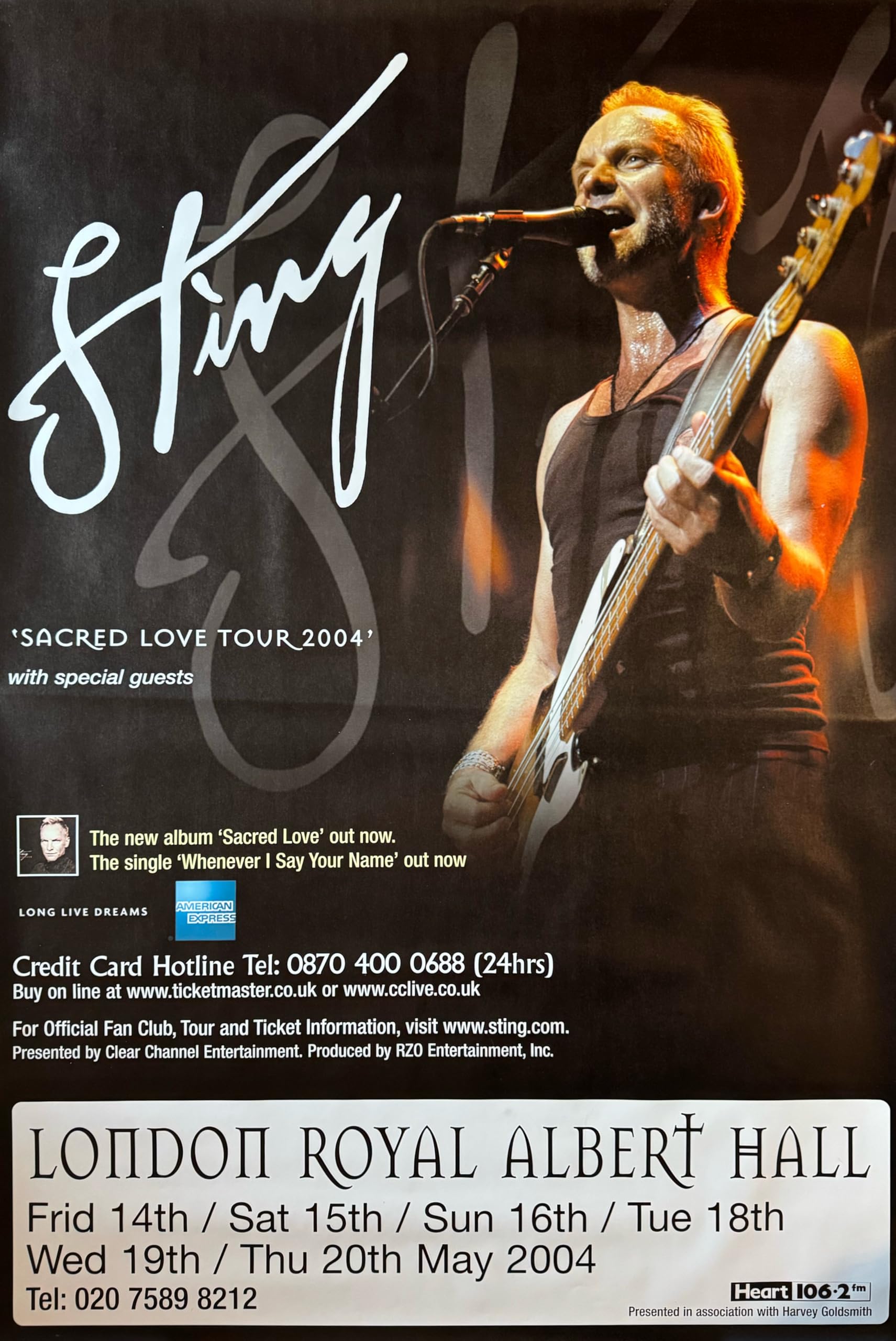 Affiche Sting à London poster géant 102X152Cm pour décoration murale - 2