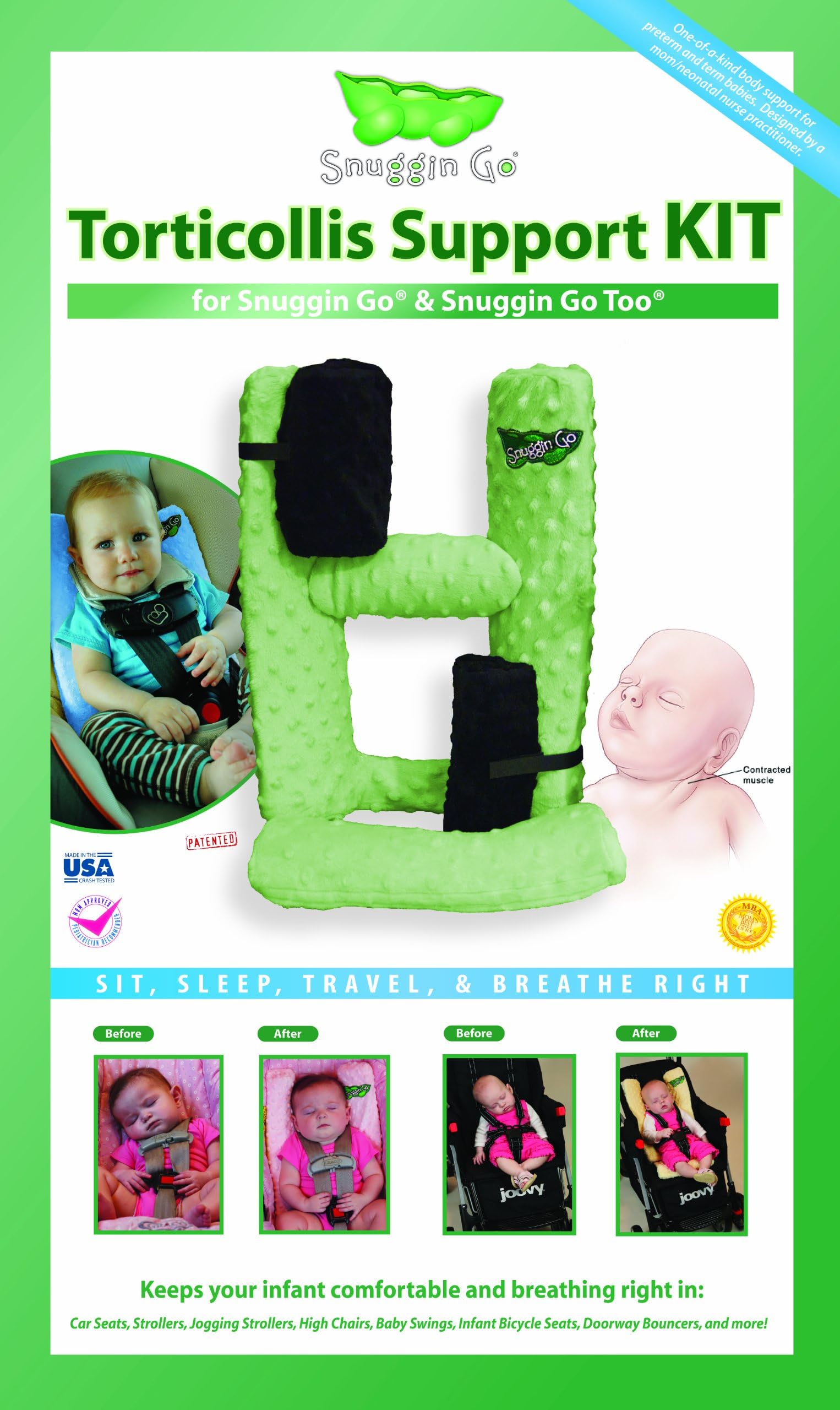 Torticollis Support Kit for Snuggin Go and Snuggin Go Too