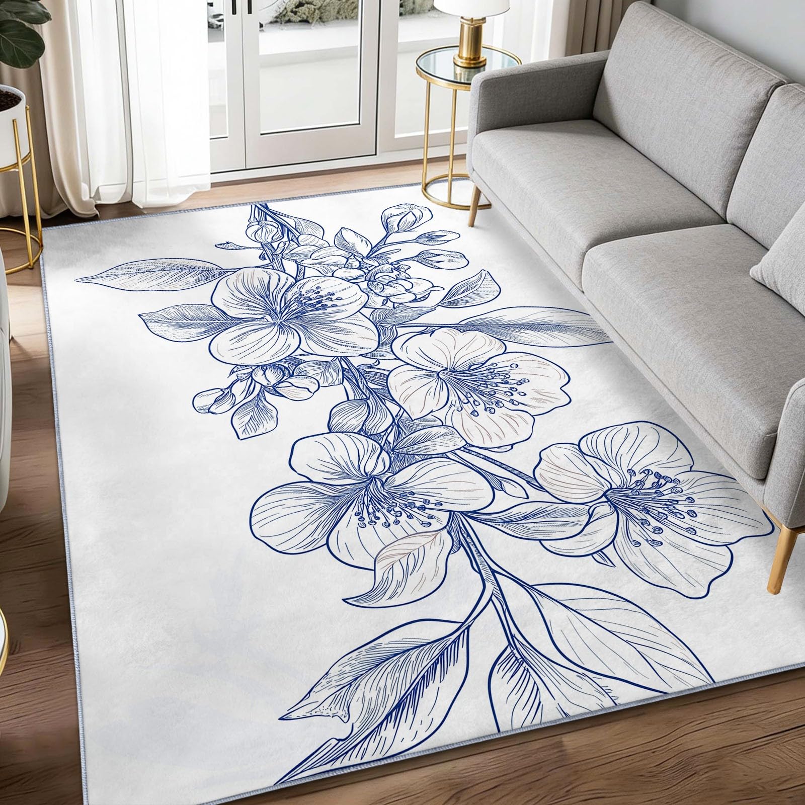 Alfombra de dormitorio antideslizante lavable que evita caídas