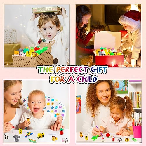 Miniatura 4 de 130 borradores de animales para niños, borradores de lápices de escritorio, rompecabezas para mascotas, mini borradores de alimentos para animales,