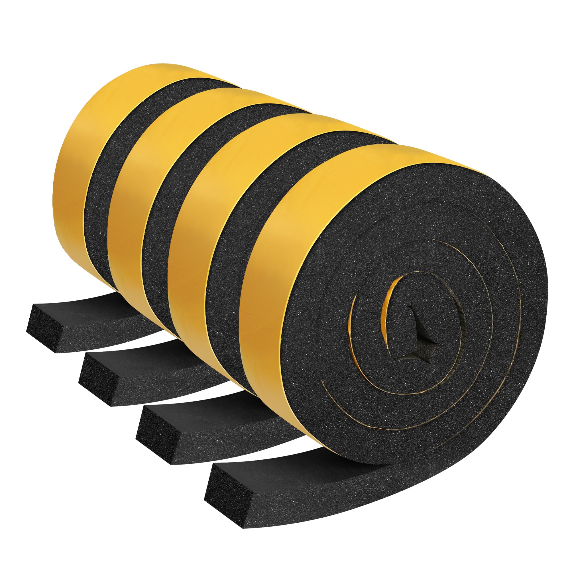 4PCS 6.6ft x 1.4in Metal Roof Foam Closure Strips Roll, Universal Vented Ridge Material with Self Adhesive, Polyurethane (PU) Insulating Felt Panels