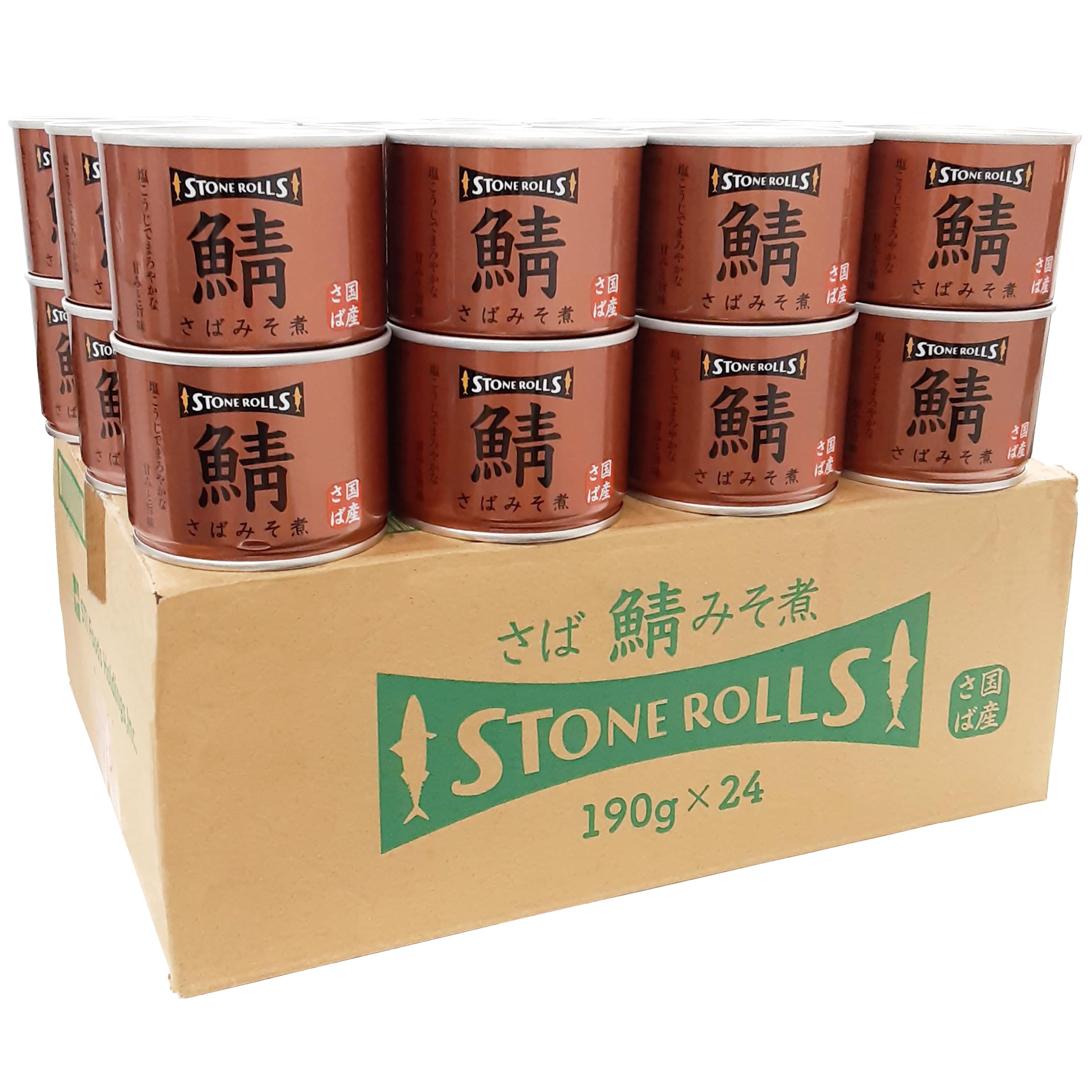 STONE ROLLS さば味噌煮 24缶セット　【みそ煮】 STONE ROLLS さばみそ煮 タンパク質29.1g 190g 24缶セット
