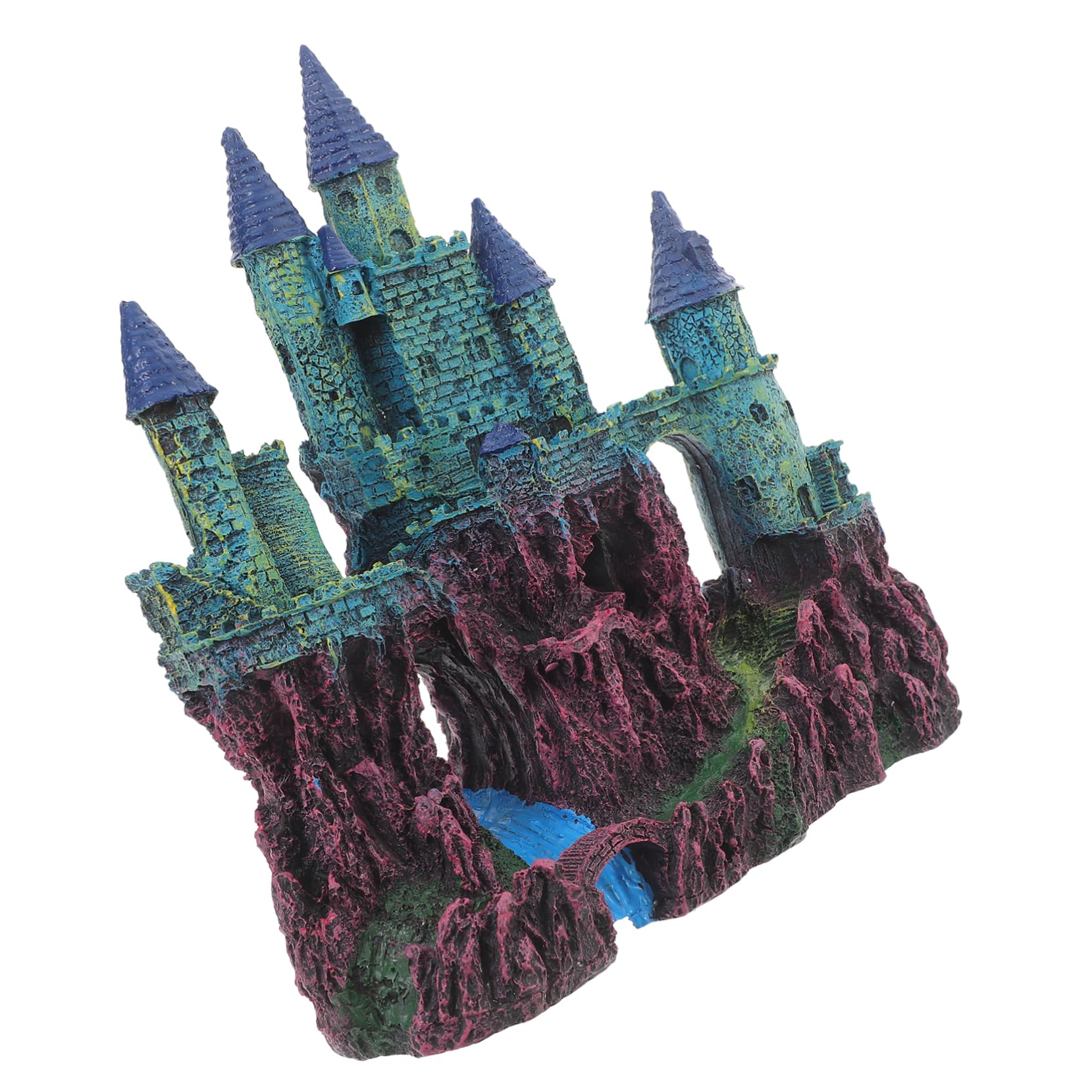 VANZACK Décoration Château Aquarium Rocaille Ornement Paysager Artificiel Décor Résine pour Aquarium Aménagement Colline