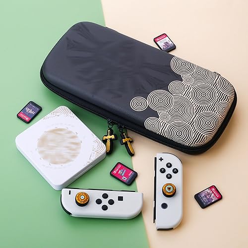 Miniatura 6 de GLDRAM Funda de transporte Zelda para Nintendo Switch y OLED, kit de accesorios de luz con funda de viaje impermeable para interruptor, soporte para