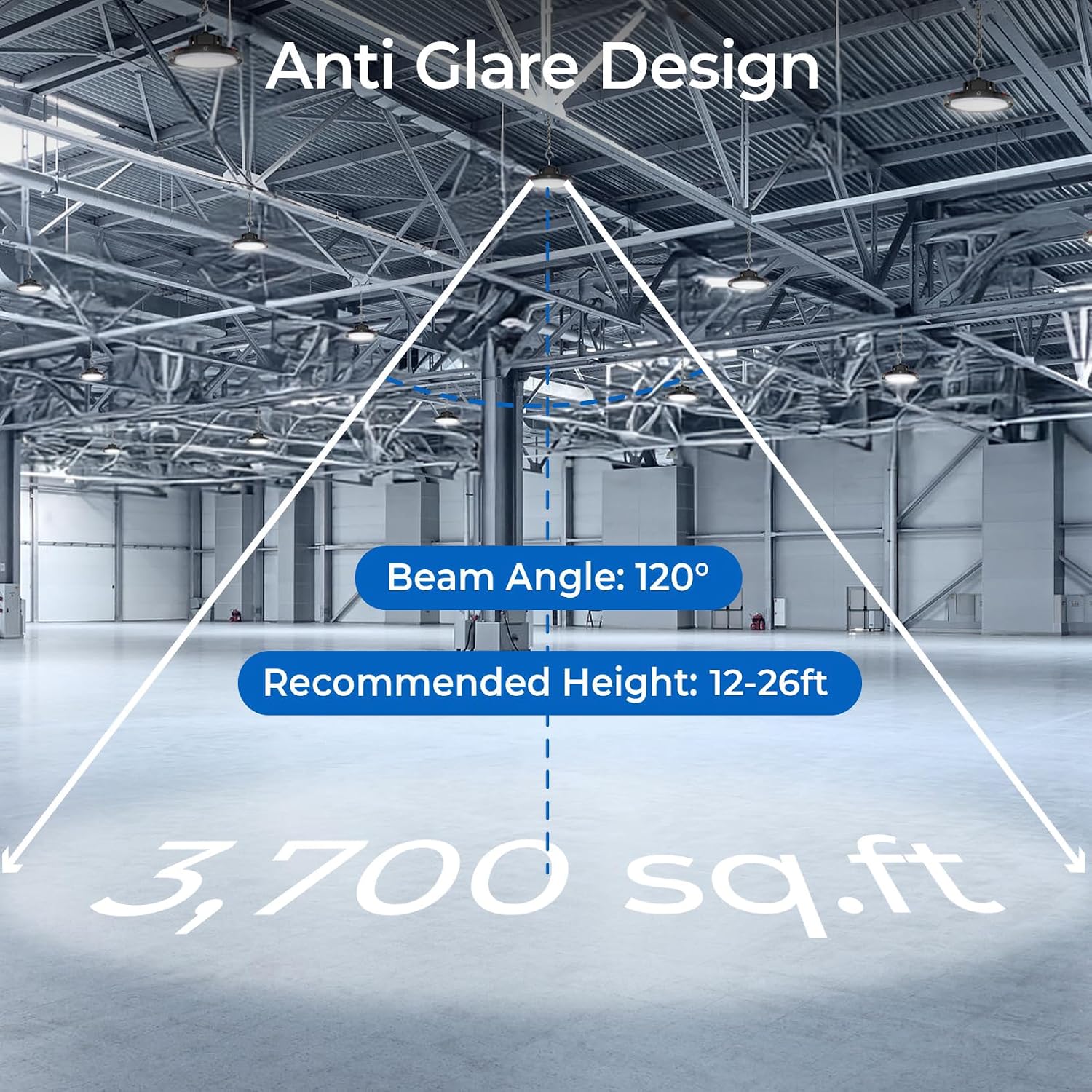 CINOTON 210W UFO LED High Bay Light, Aluminum LED Shop Lights with 31500LM, 5000K Commercial Bay Lighting for Warehouse Garage Workshop Factory, 6' Cable & Safety Rope, ETL Listed 2 Pack image 3