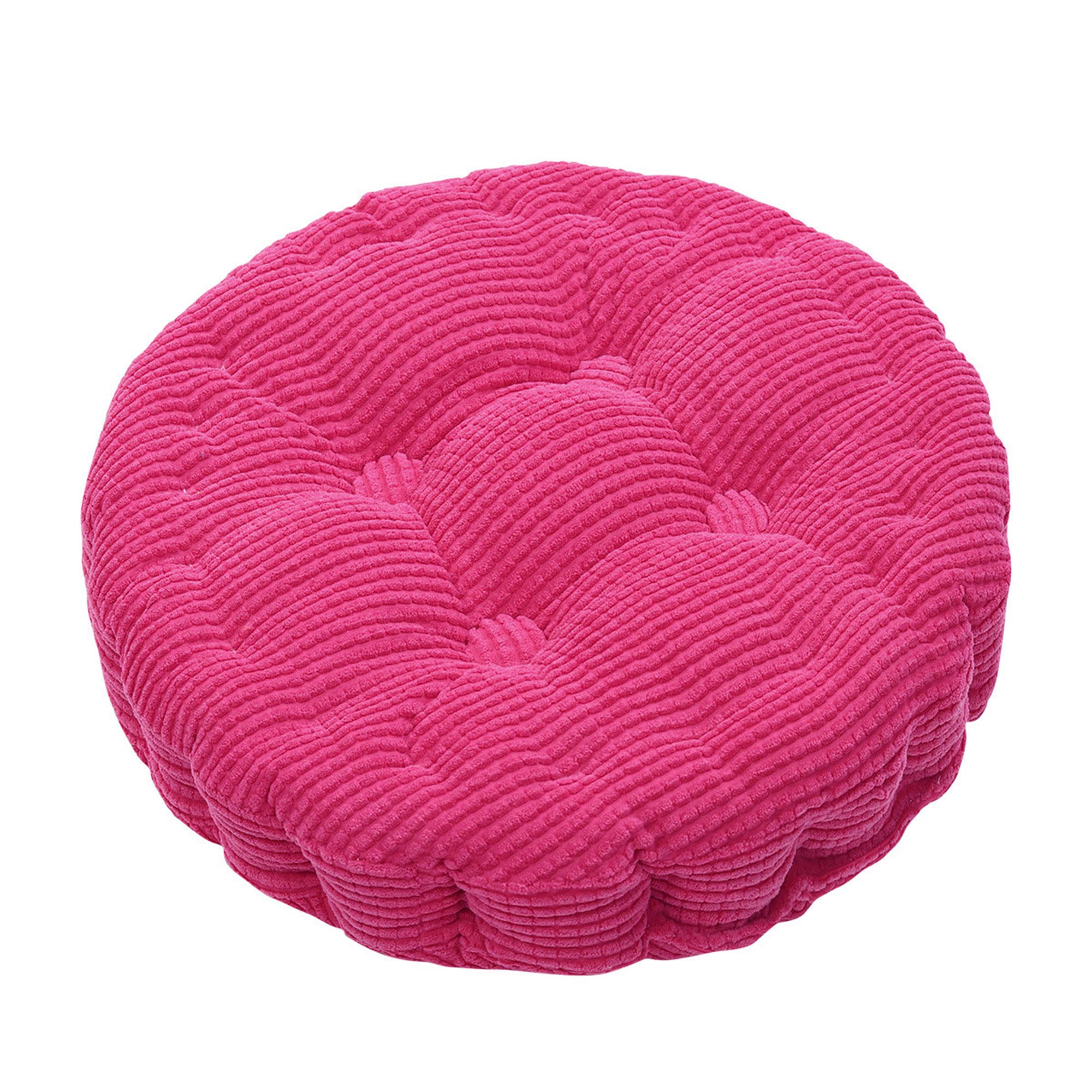 SVFOEBJM Plush Round Cushions Set of 4, 38x38x7cm, 7cm Thick Soft & Comfortable for Dining, Indoor/Outdoor Use, Perfect for Office, Garden, Kitchen - Light Red