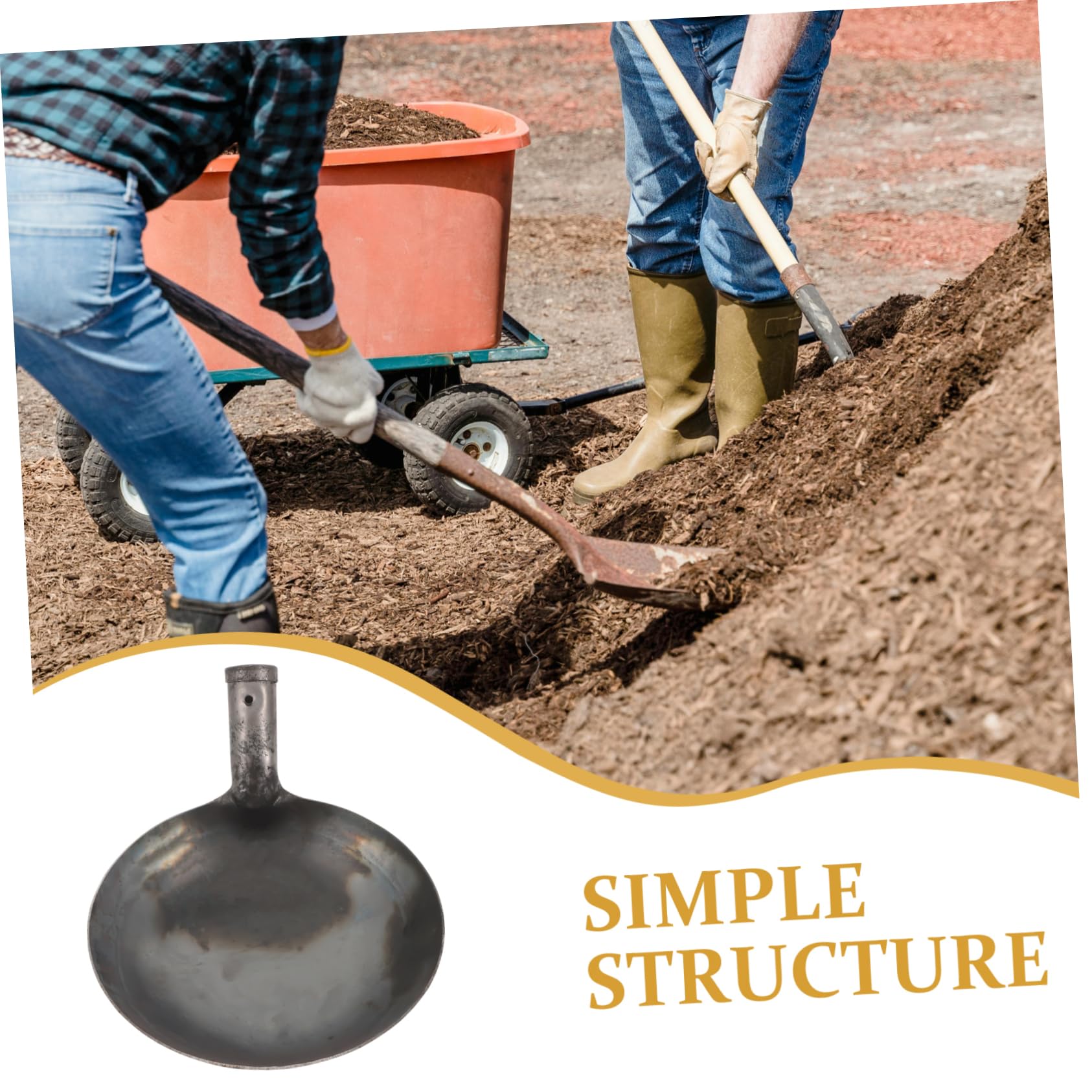 Pelle à Excréments En Métal - Grattoir Nettoyage Poulailler Égout - Outil Ferme Jardin 27 Cm