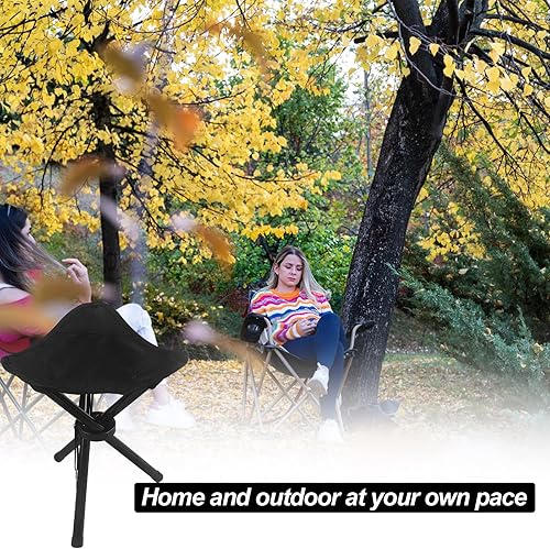 Miniatura 6 de Taburete plegable de viaje, asiento de trípode para exteriores, sillas de camping plegables, silla de pesca para camping, fiesta, montañismo,
