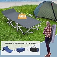 Vista 3 de Slsy Cuna de campamento con colchón de espuma viscoelástica de 2 pulgadas, cama plegable acolchada mejorada con bolsa de transporte, catre de dormir