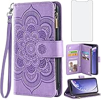 Vista 11 de Asuwish Funda de teléfono para iPhone 11 6.1 con protector de pantalla de vidrio templado y tarjetero de cuero con diseño de flores para tarjetas