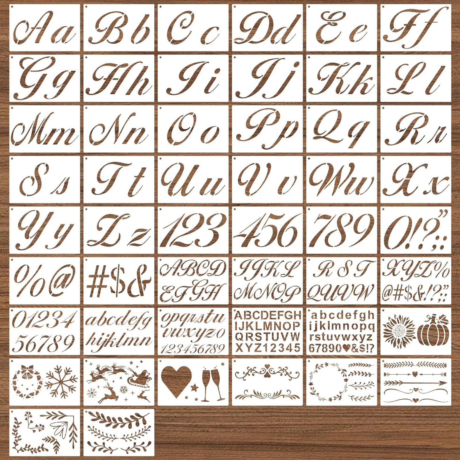 Plantillas de letras para manualidades de madera y plástico reutilizables pack de 50 unidades