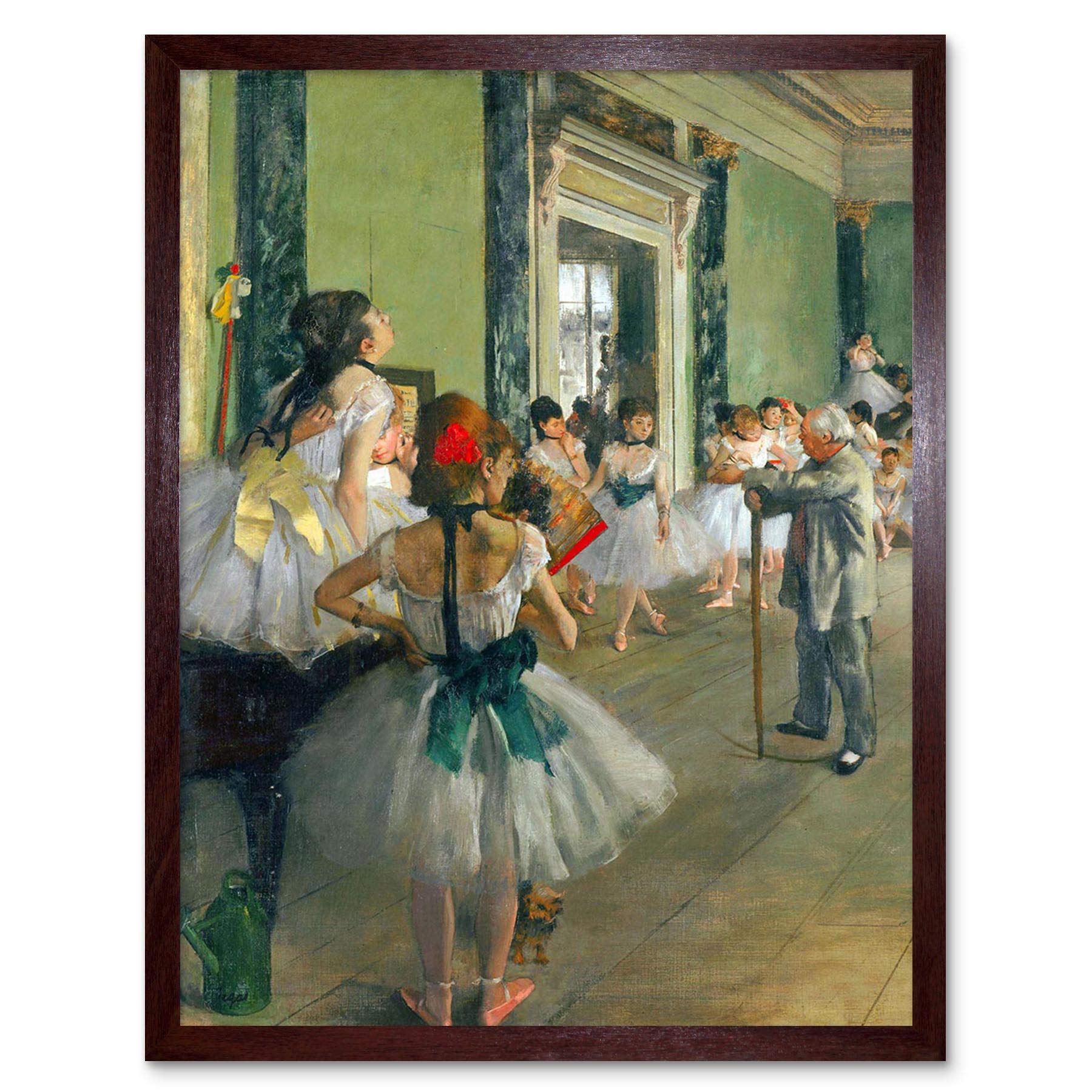 Wee Blue Coo Edgar Degas Ballet Class Old Master Painting Art Print Framed Poster Wall Decor 12X16 Inch