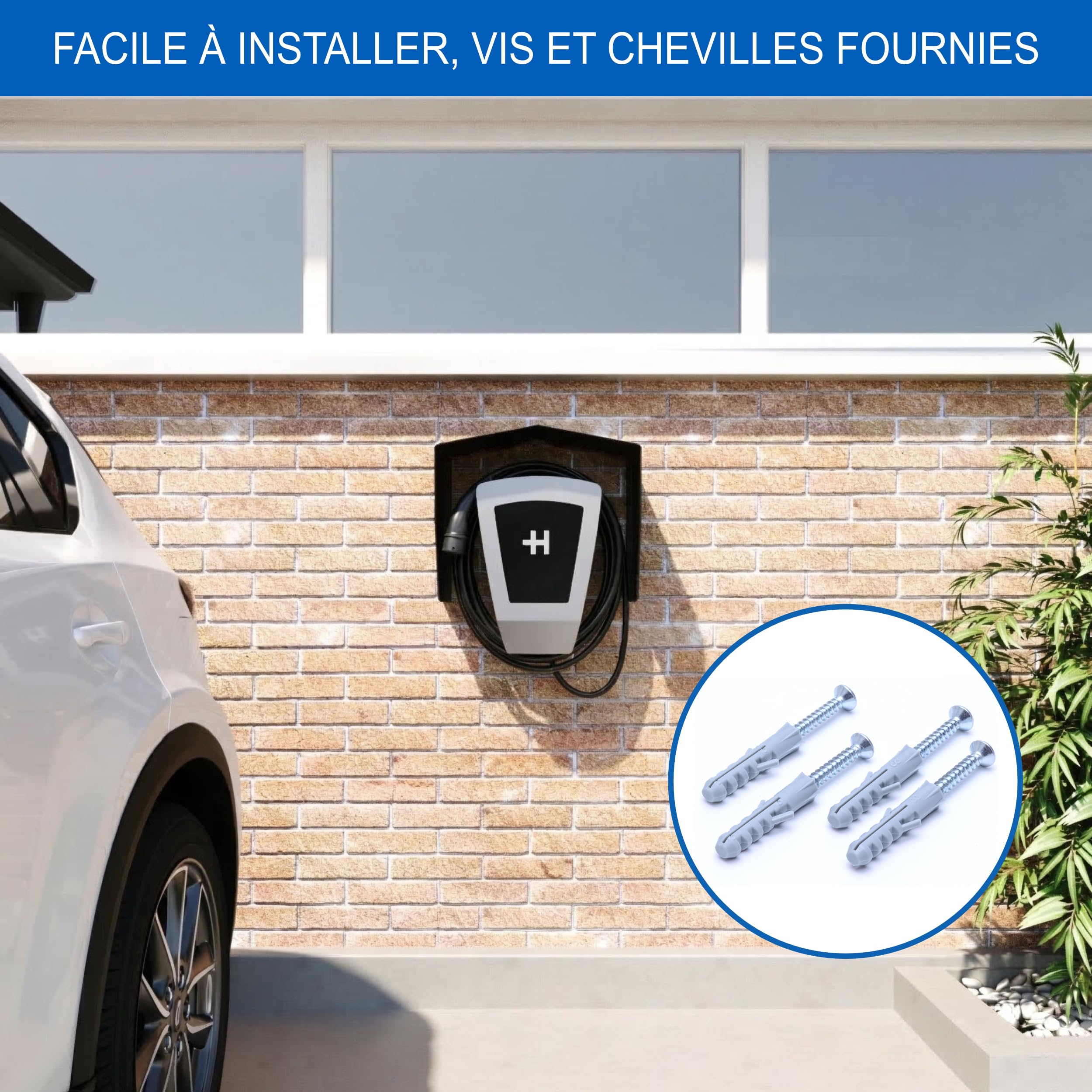 Auvent Wallbox en Acier Inoxydable pour Borne de Recharge, Station de Charge Voiture Électrique - Abri Intempéries, Protection Pluie, Protege Wallbox, Auvent Borne Recharge
