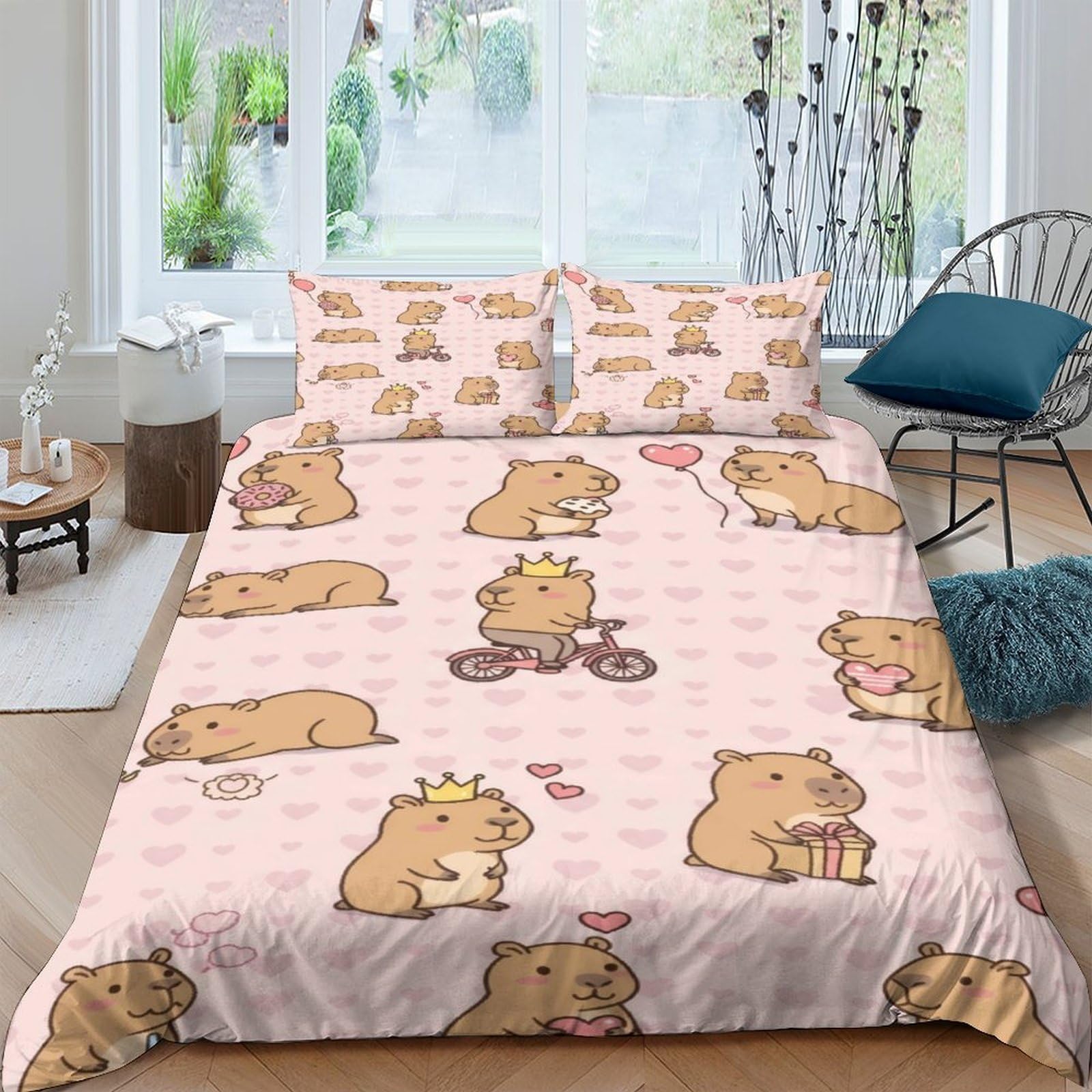 Ctjqhvkz Style-9 3D Printed Cute Bear Fitted Sheet Microfiber Soft Pink Cartoon Bear Bed Cover For Bedroom Teen Dorm Mattress Protection Decor Single（135X200cm）