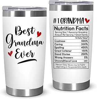 TEEZWONDER Grandma Gifts from Grandkids - 20 oz Stainless Steel Tumbler