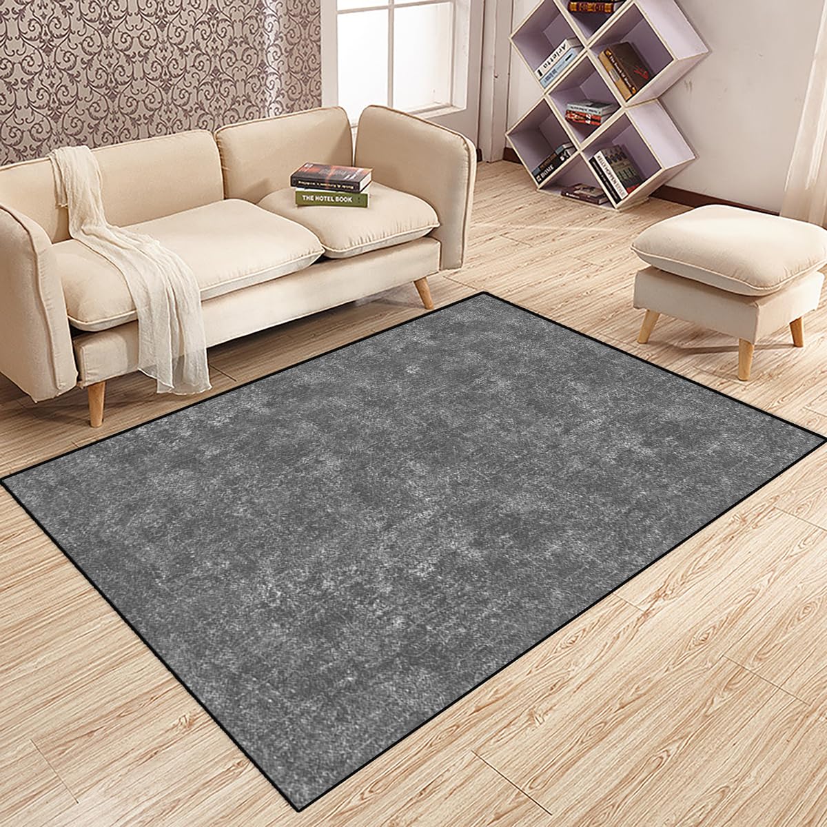 Tappeto lungo e antiscivolo, lavabile, per cucina e corridoio, 50 x 450 cm, tappeto lungo per cucina personalizzabile, tappeto da cucina personalizzabile, in tinta unita, grigio scuro