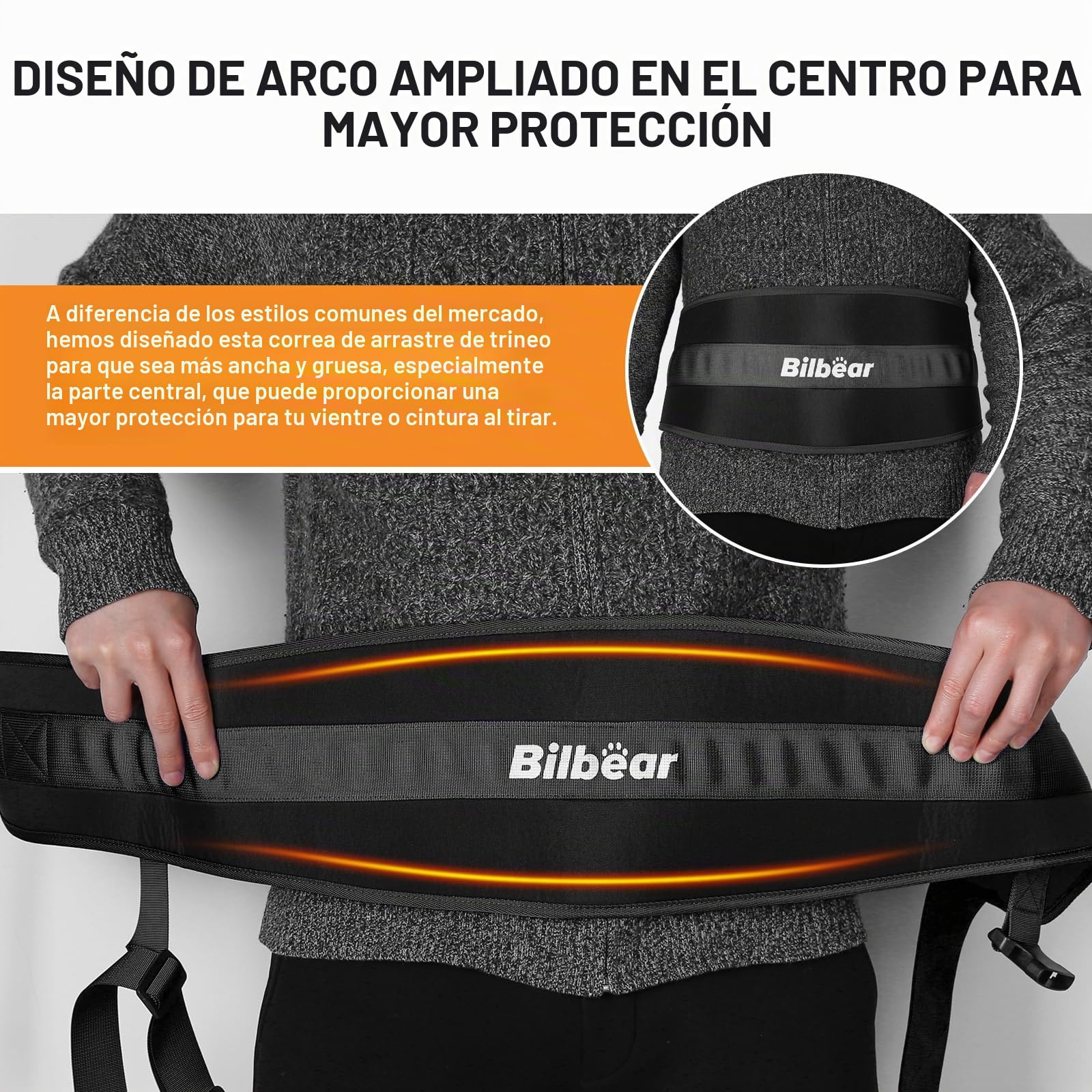 Cinturón de tracción de trineo, cinturón de entrenamiento ajustable para trineo, cinturón para tirar con 2 correas de tracción y 4 ganchos, cinturón de tracción de peso para tirar de
