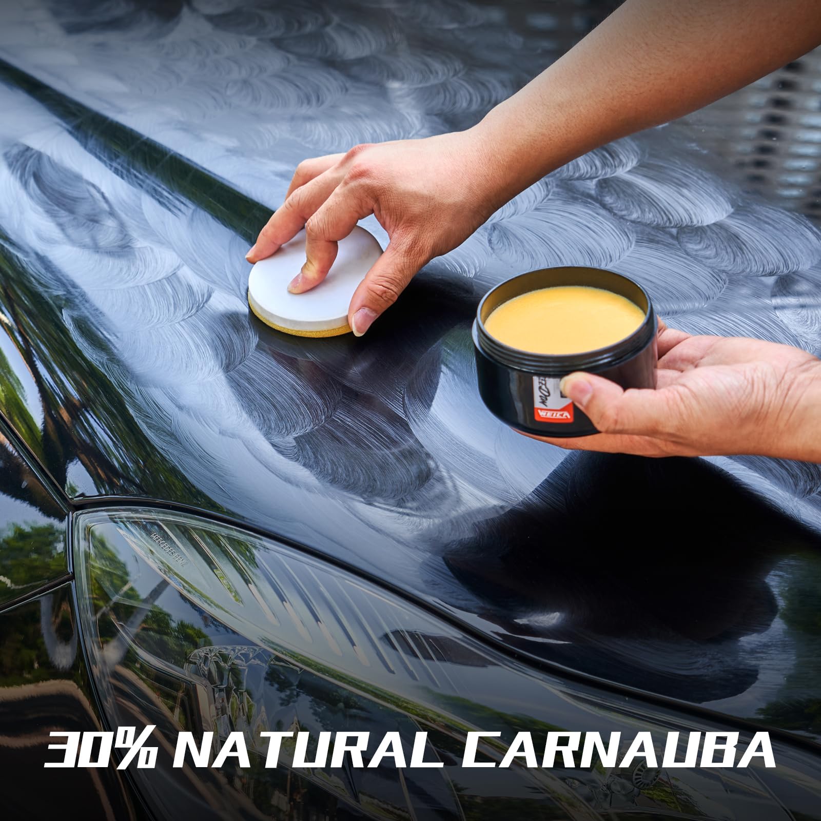 Ceramiczna pasta woskowa Carnauba – trójwarstwowa osłona, odporna na kurz i głęboki połysk (200 g z aplikatorem)