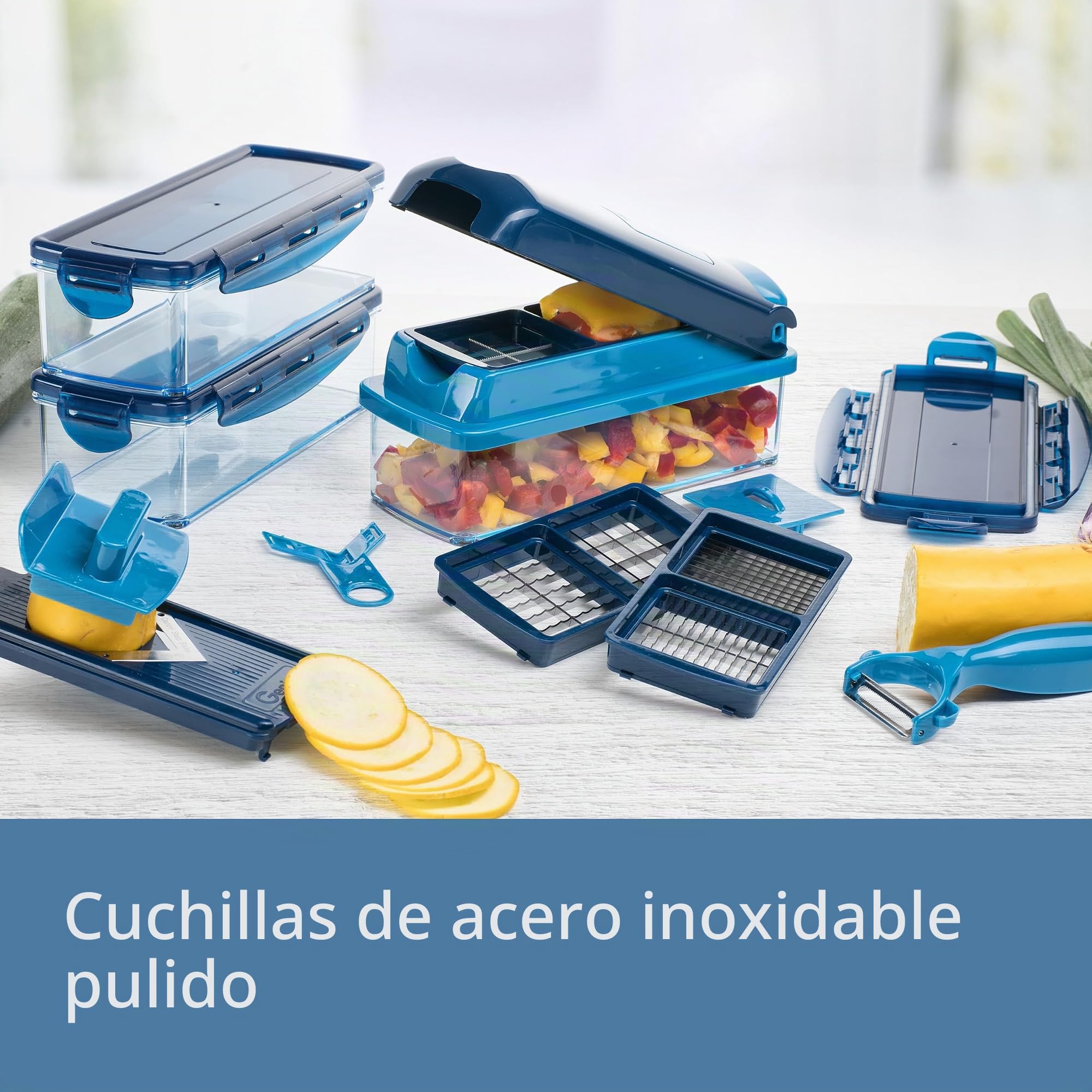 Genius Nicer Dicer Smart | 14 partes | Cortador de verduras | Rebanadora | Cortador de cebolla