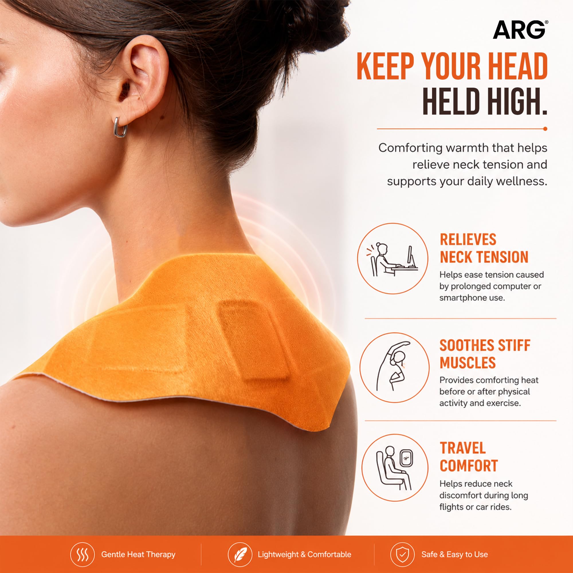 AROGYA Neck Heating Wrap Patch for Pain Relief, Disposable Air-Activated Heat Patch, 40-45°C Gentle Warmth, Up to 3 Hours, Single Use for Travel, Camping & Outdoor Activities — Amazon image 4