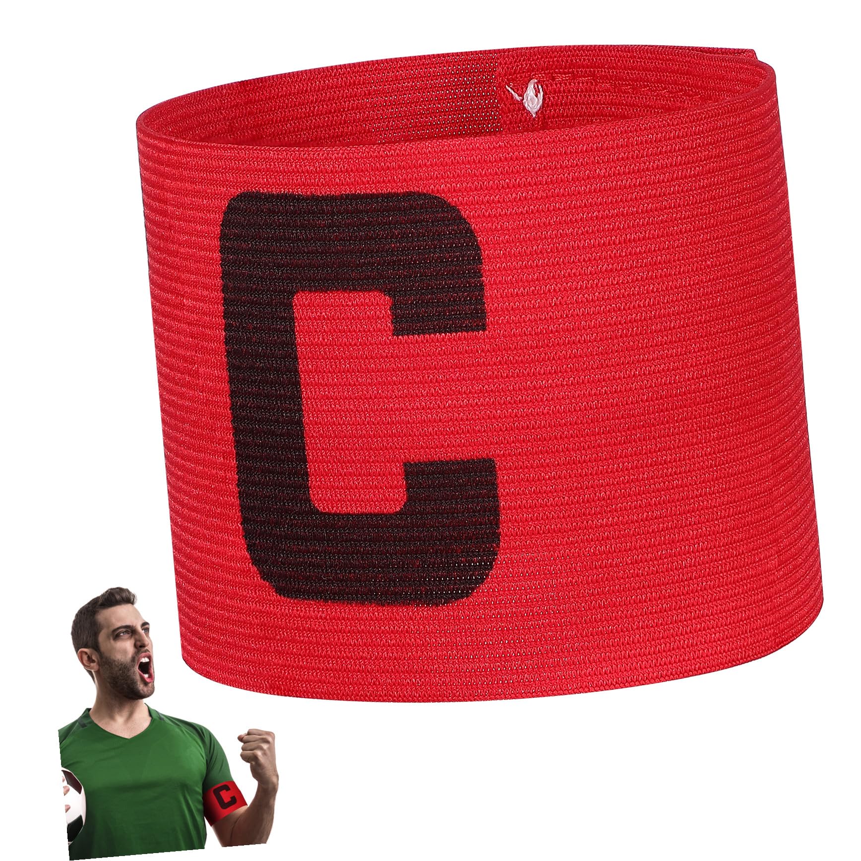 Homoyoyo Brazalete Ajustable Rojo para Fútbol y Fiesta Futbol Decor, Accesorio Deportivo Cómodo de Dacron para Jugadores Adultos y Niños