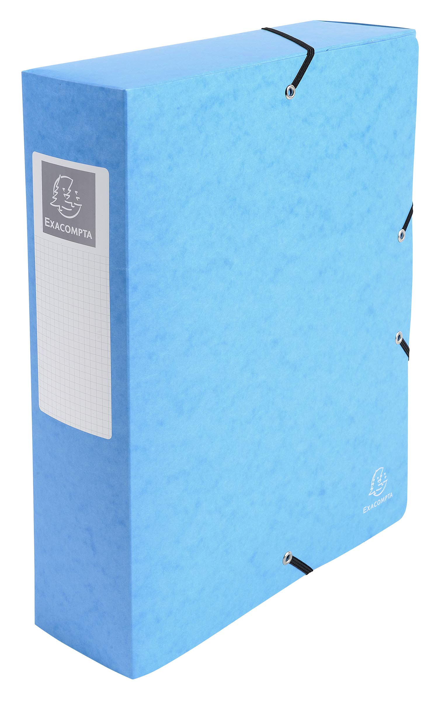 Exacompta - Réf. 50830E - 6 boites de classement avec élastiques Exabox - en carte lustrée 600g/m2 - Dos 8 cm - dimensions 25 x 33 cm - pour documents A4 - 6 couleurs assorties - livrées montées