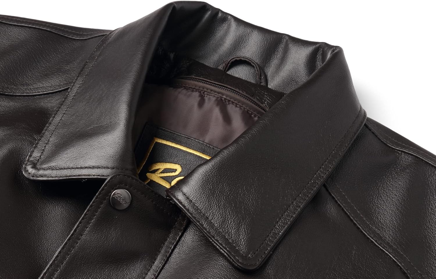 REED Men’s Luxury Leather Bomber Jacket – Genuine Leather American Style with Broad Shoulder Fit - Image 6