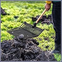 Vista 4 de Lasnten 6 cabezales de repuesto de horquilla de estiércol, cabeza de horquilla de 18 dientes con tornillos y tuercas, rastrillo de estiércol