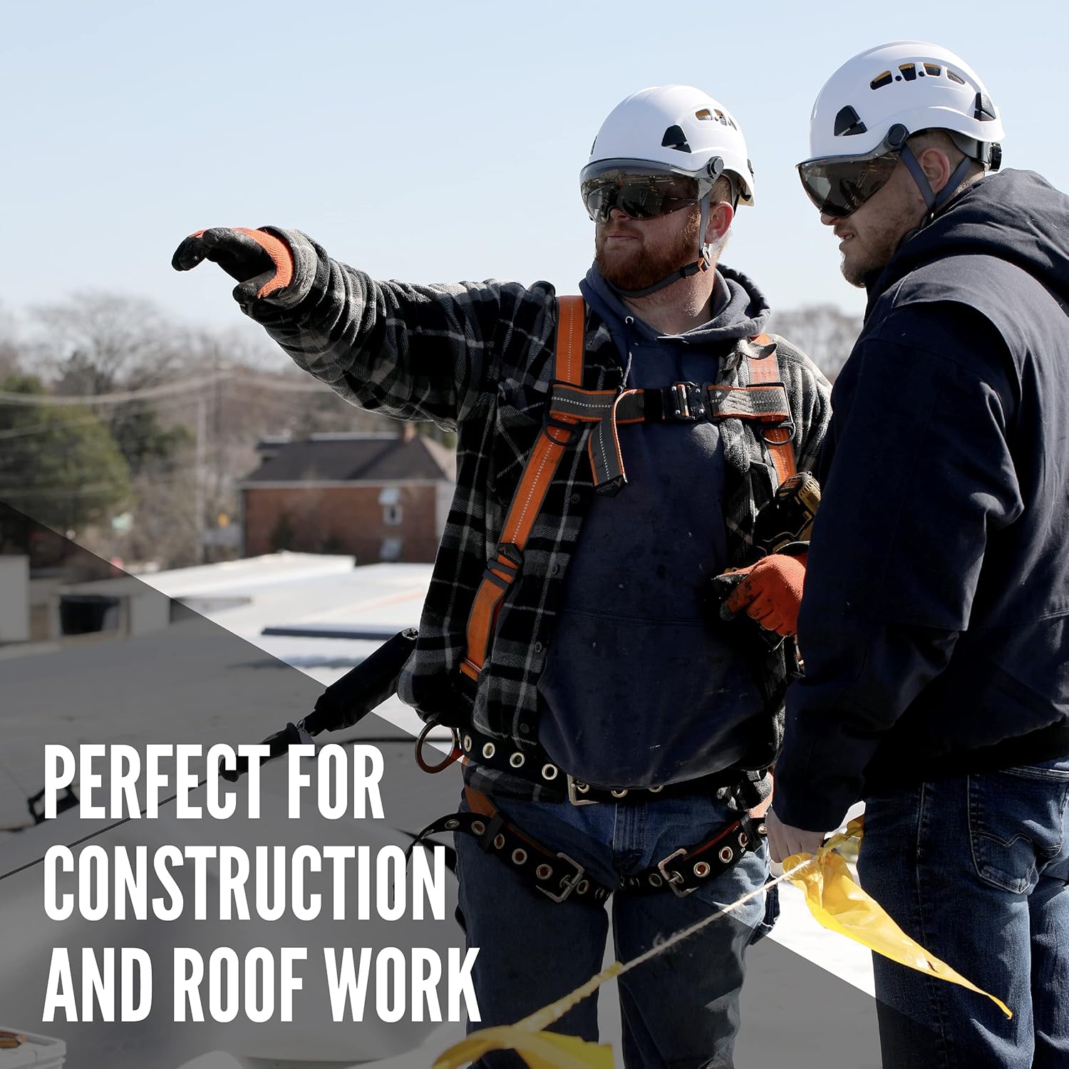 Malta Dynamics Warthog MAXX Side D-Ring Fall Protection Safety Harness with Removable Safety Belt, Full Body Harness