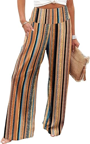 JZC Women's Palazzo Lounge Pants Casual Wide Leg Pants High Waist Flowy Toursers with Pockets
