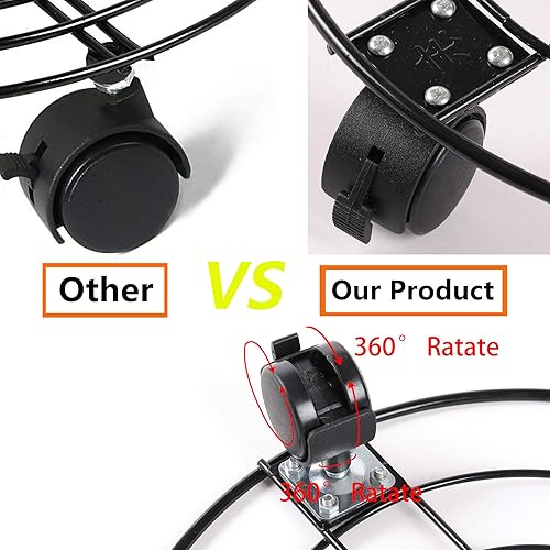 Miniatura 6 de Organizador para plantas con ruedas de hierro de metal resistente, soporte grande para plantas en maceta, para interiores y exteriores, jardín,