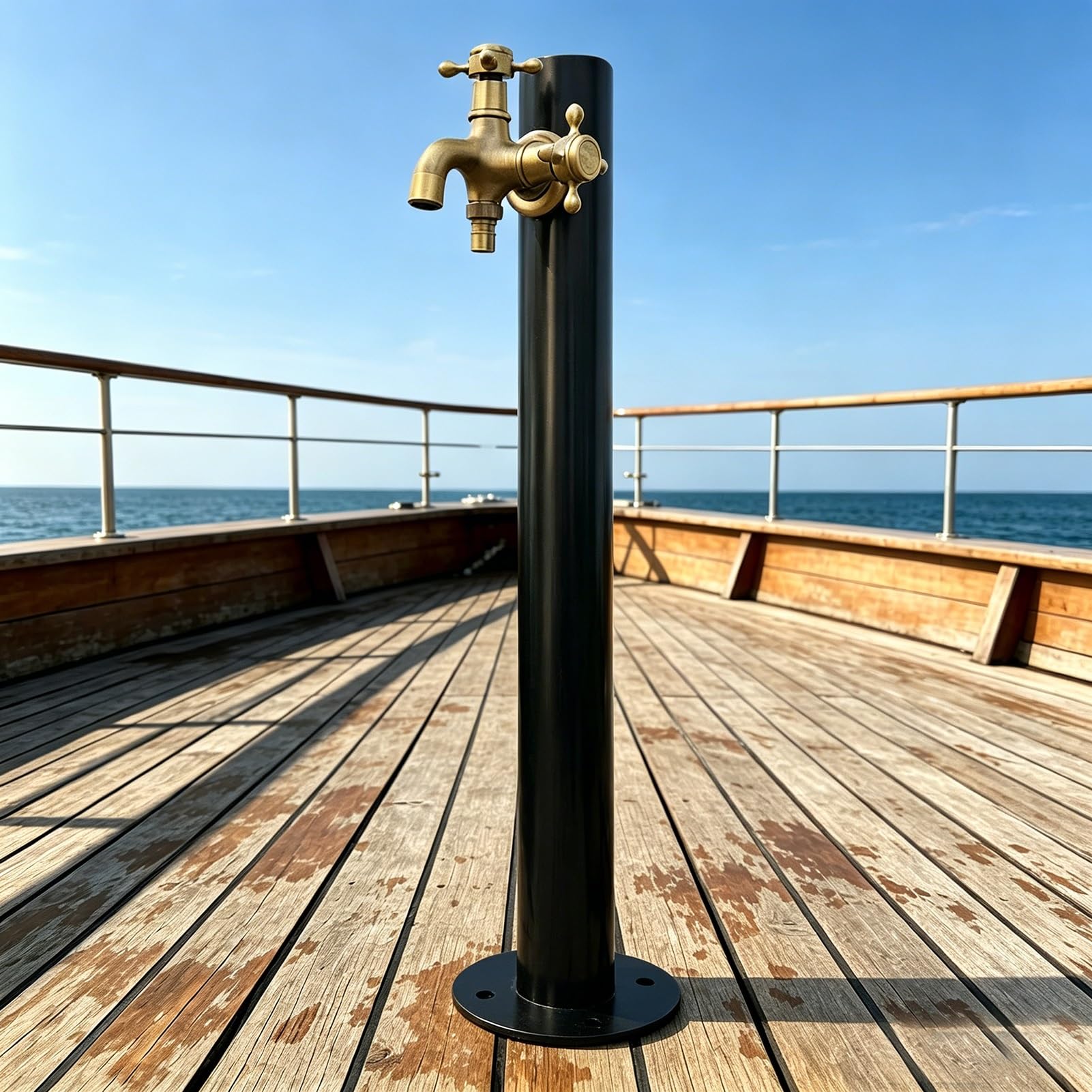 Outdoor Garden Water Column, 304 Stainless Steel Floor Mounted Hydrant Water Tap, Freestanding Water Pillar Faucet Stand for Villa Courtyard Park Pool