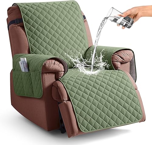 Miniatura 19 de KinCam Funda 100% impermeable para silla reclinable, fundas de sofá reclinable para mascotas, perros, funda de sofá reclinable, protector de muebles