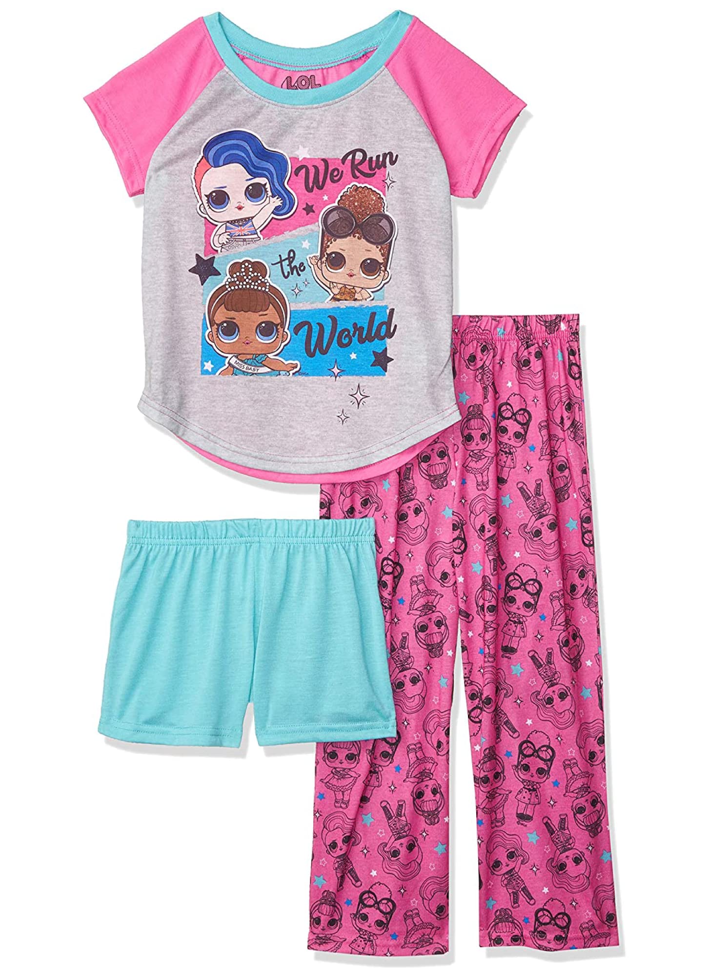 L.O.L. Surprise! Girls' 3-Piece Loose-fit Pajama Set, Soft & Cute for Kids