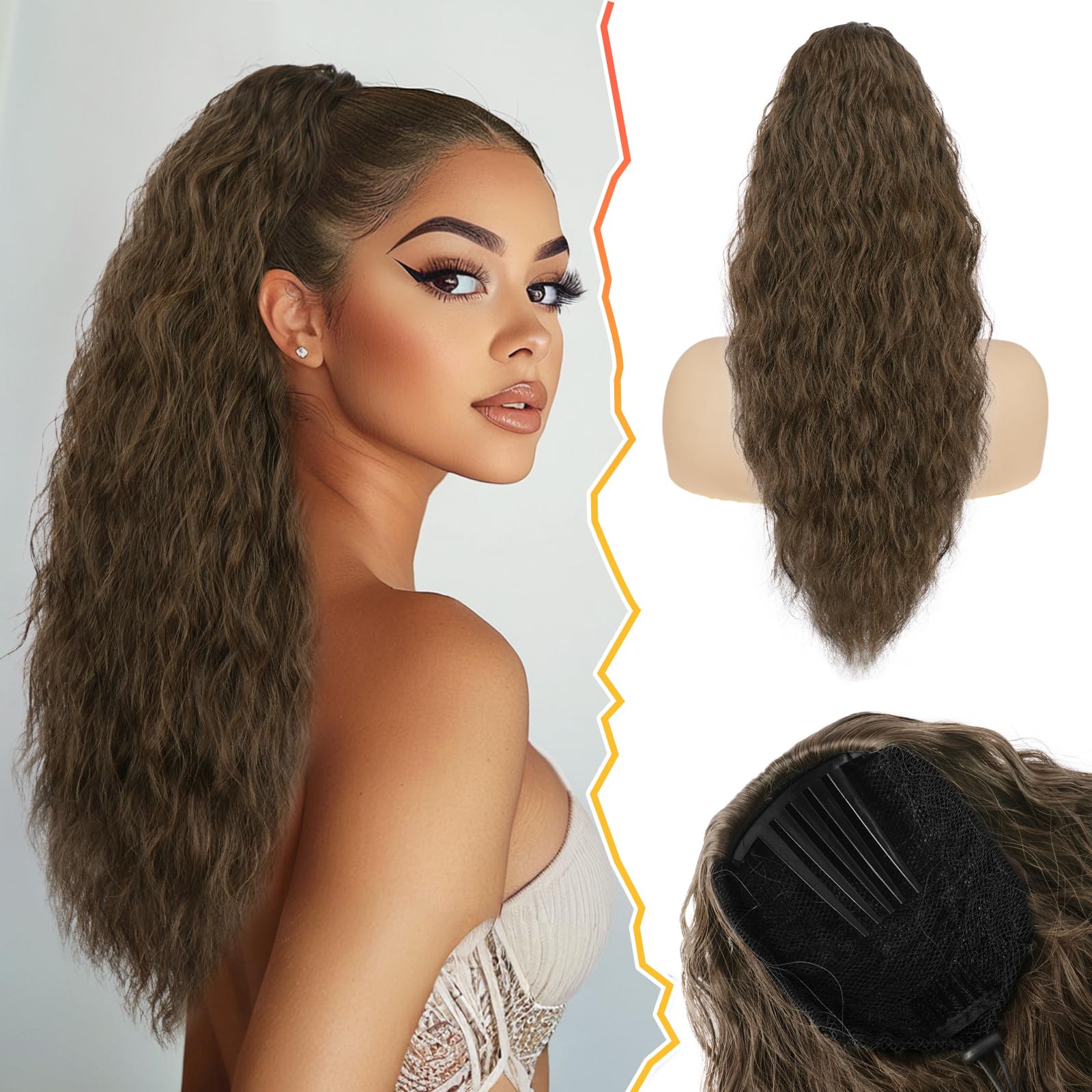 BARSDAR Curly Wavy Ponytail