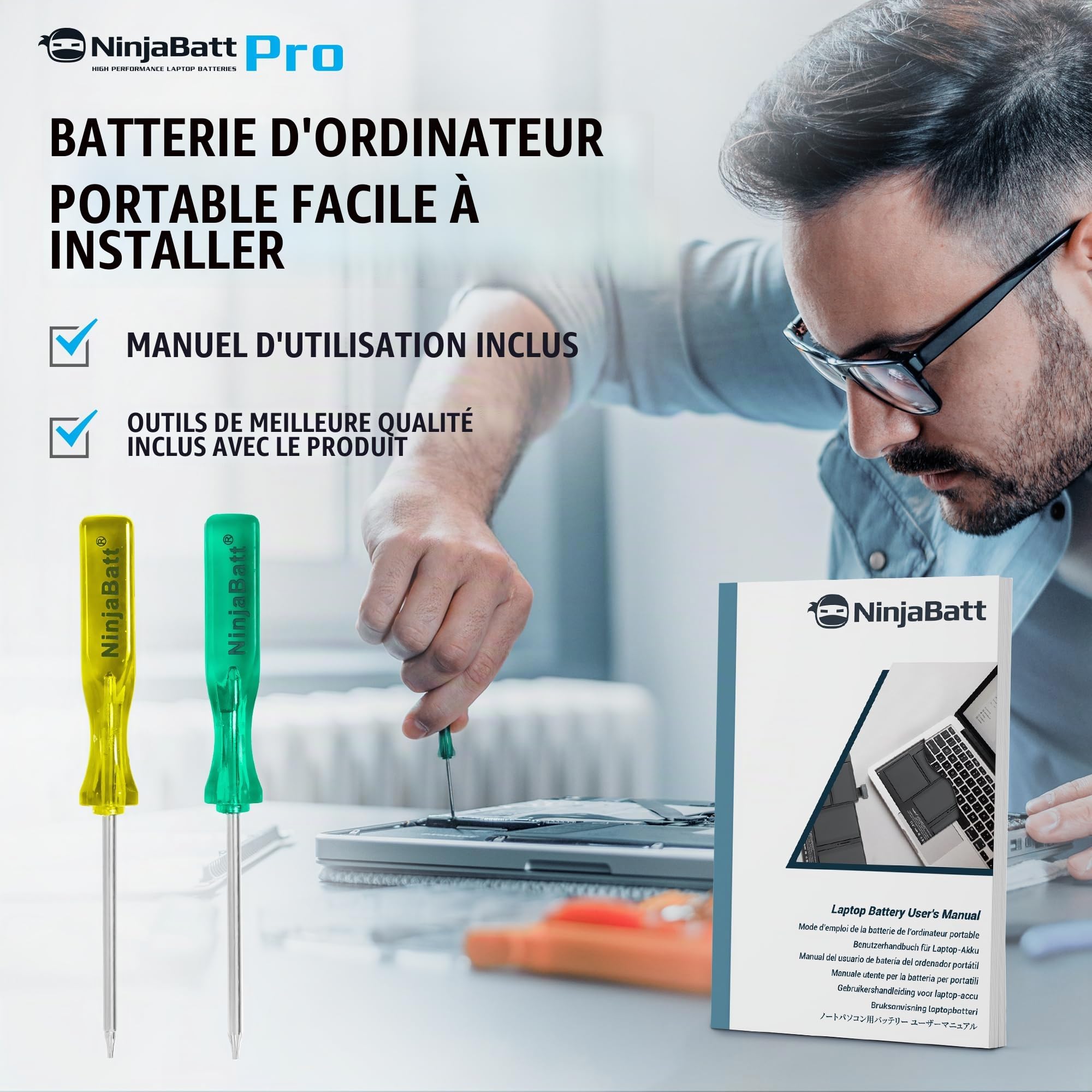 NinjaBatt Batterie pour HP HT03XL L11119-855 HSTNN-DB8R 15-CS 15-DA 15-DB