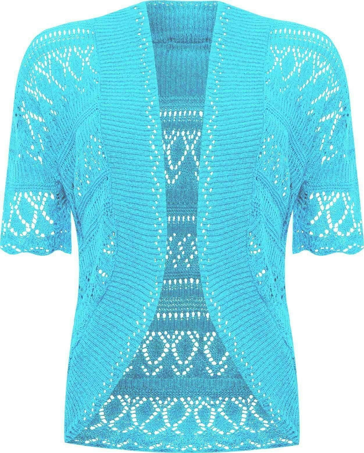 Rageit Women's Turquoise Bolero Shrug Crochet Knitted Cardigan